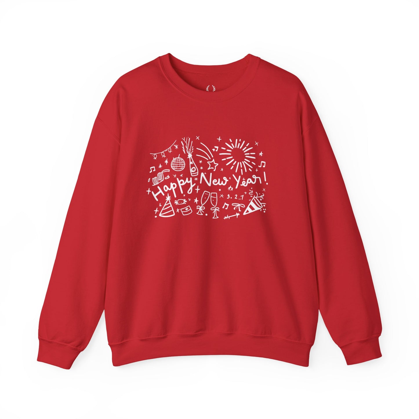 Happy New Year Sweatshirt | Festive Doodle Art | New Year Celebration Pullover