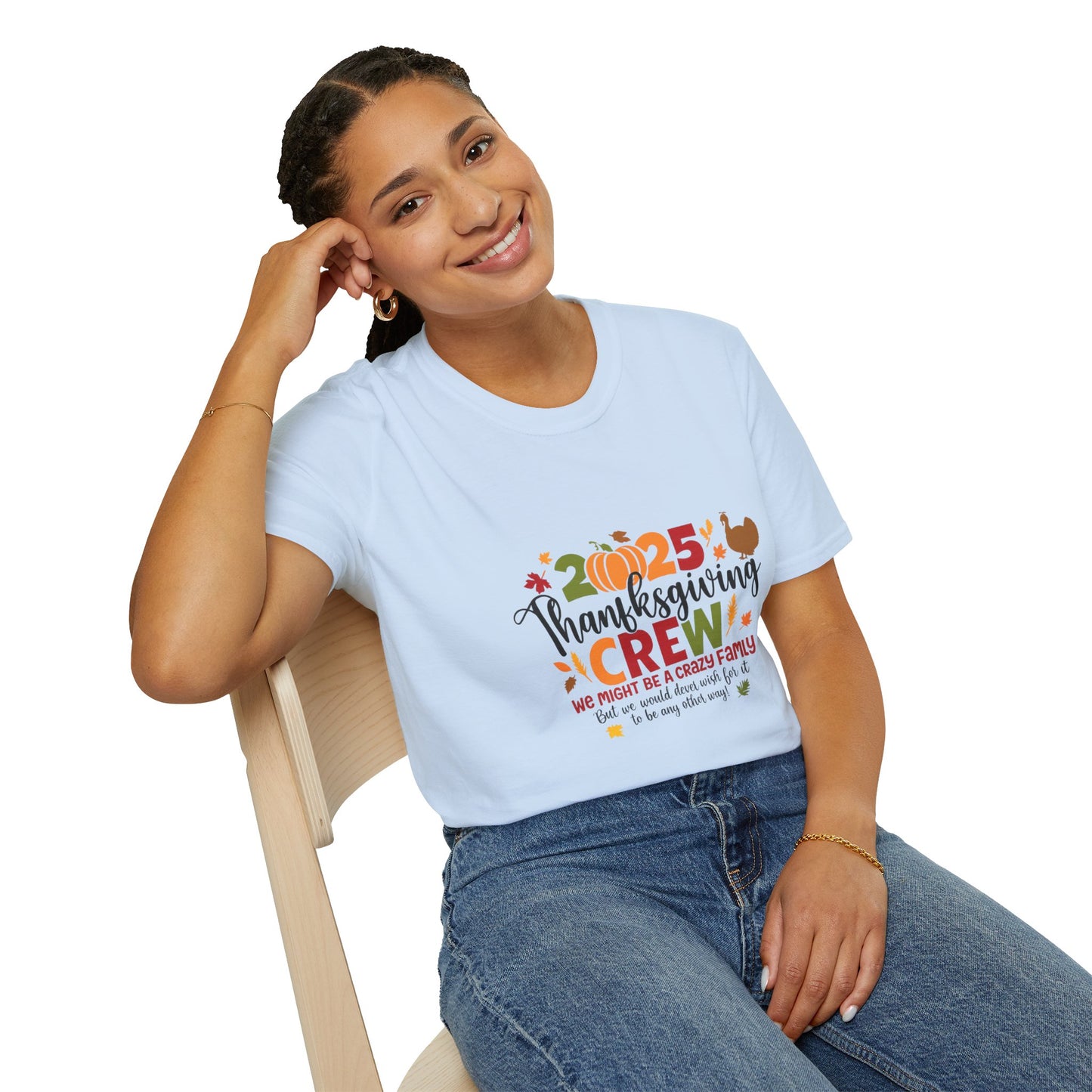 Family Thanksgiving Shirt 2025 | Thankful For My Tribe Tee | Matching Holiday Outfit | Fall Turkey Pumpkin T-Shirt
