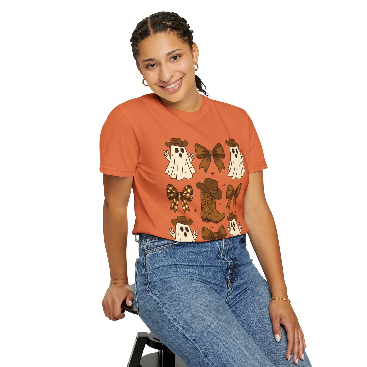 Halloween Coquette Cowboy Ghost T-shirt, Funny Ghost Cowboy Tee, Western Halloween Shirt,Spooky Fall Shirt,Country Girl Gift