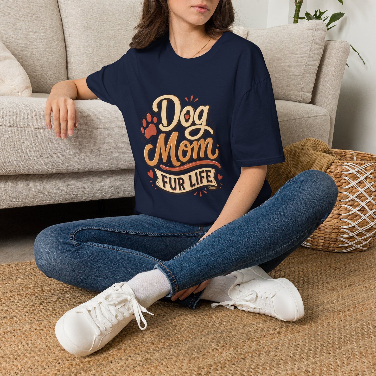 Dog Mom T-Shirt | 'Dog Mom Fur Life' Graphic Tee for Pet Lovers