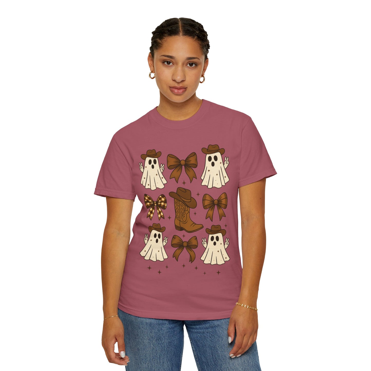 Halloween Coquette Cowboy Ghost T-shirt, Funny Ghost Cowboy Tee, Western Halloween Shirt,Spooky Fall Shirt,Country Girl Gift