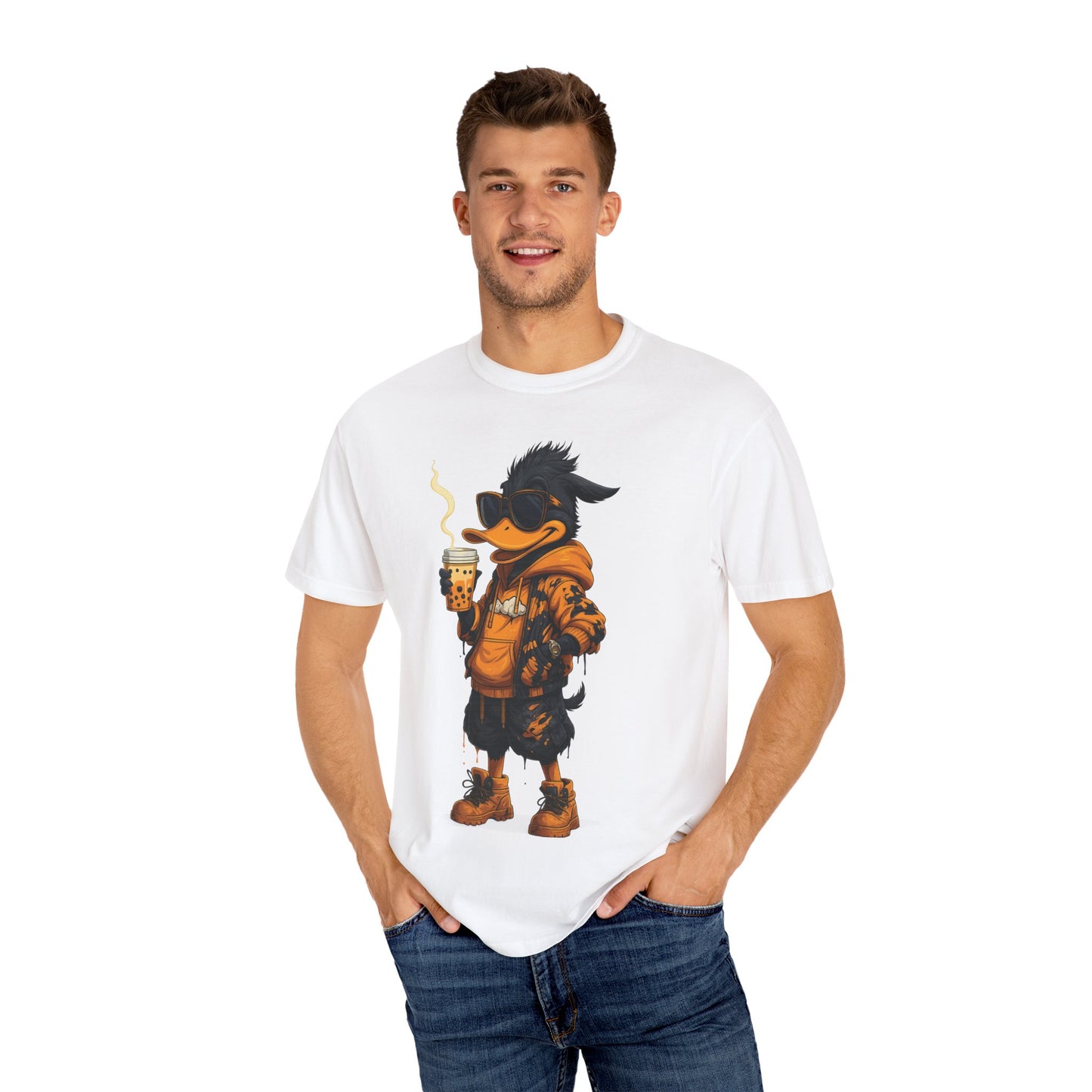 Hipster Duck T-Shirt - Coffee Lover Graphic Tee