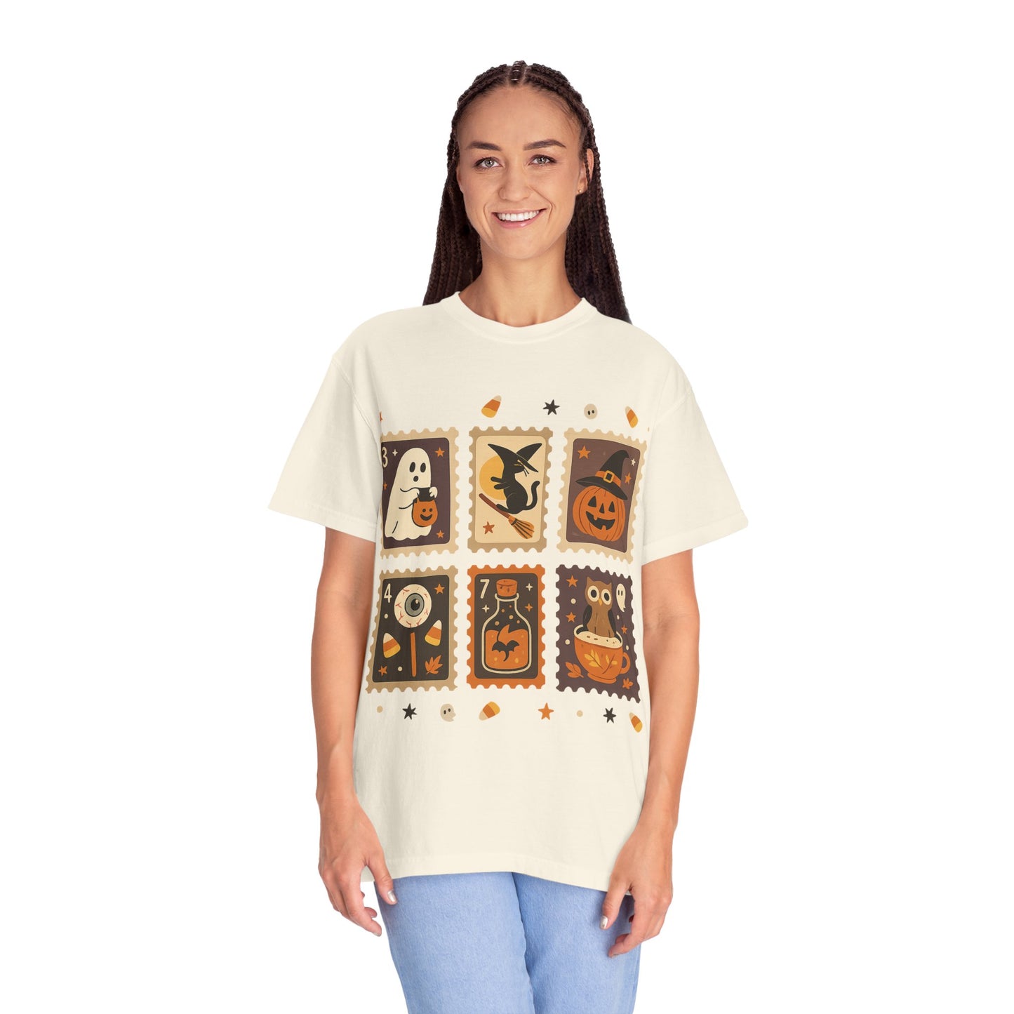 Spooky Ghost & Pumpkin Halloween T-Shirt, Comfort Colors Retro Tee, Fall Outfit Costume Gift, Women's Men's Kids, Pumpkin Season Shirt, Cute
