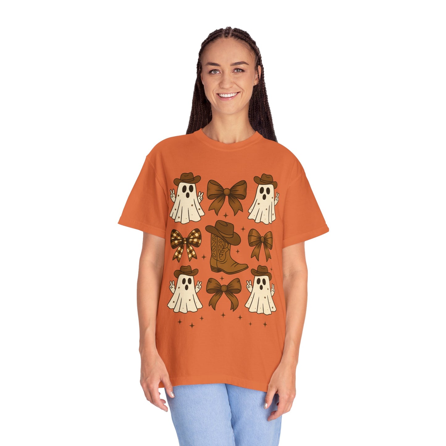 Halloween Coquette Cowboy Ghost T-shirt, Funny Ghost Cowboy Tee, Western Halloween Shirt,Spooky Fall Shirt,Country Girl Gift