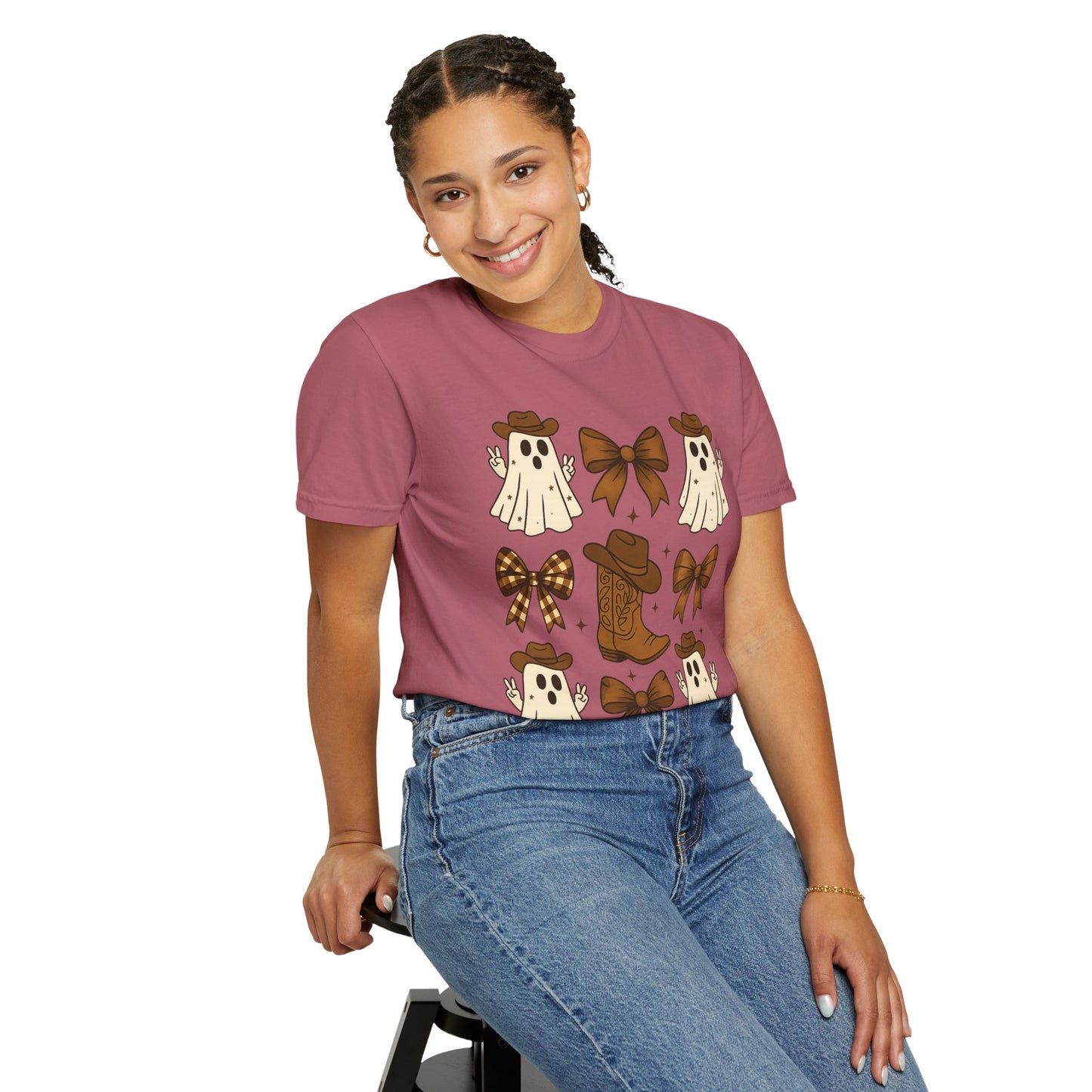Halloween Coquette Cowboy Ghost T-shirt, Funny Ghost Cowboy Tee, Western Halloween Shirt,Spooky Fall Shirt,Country Girl Gift