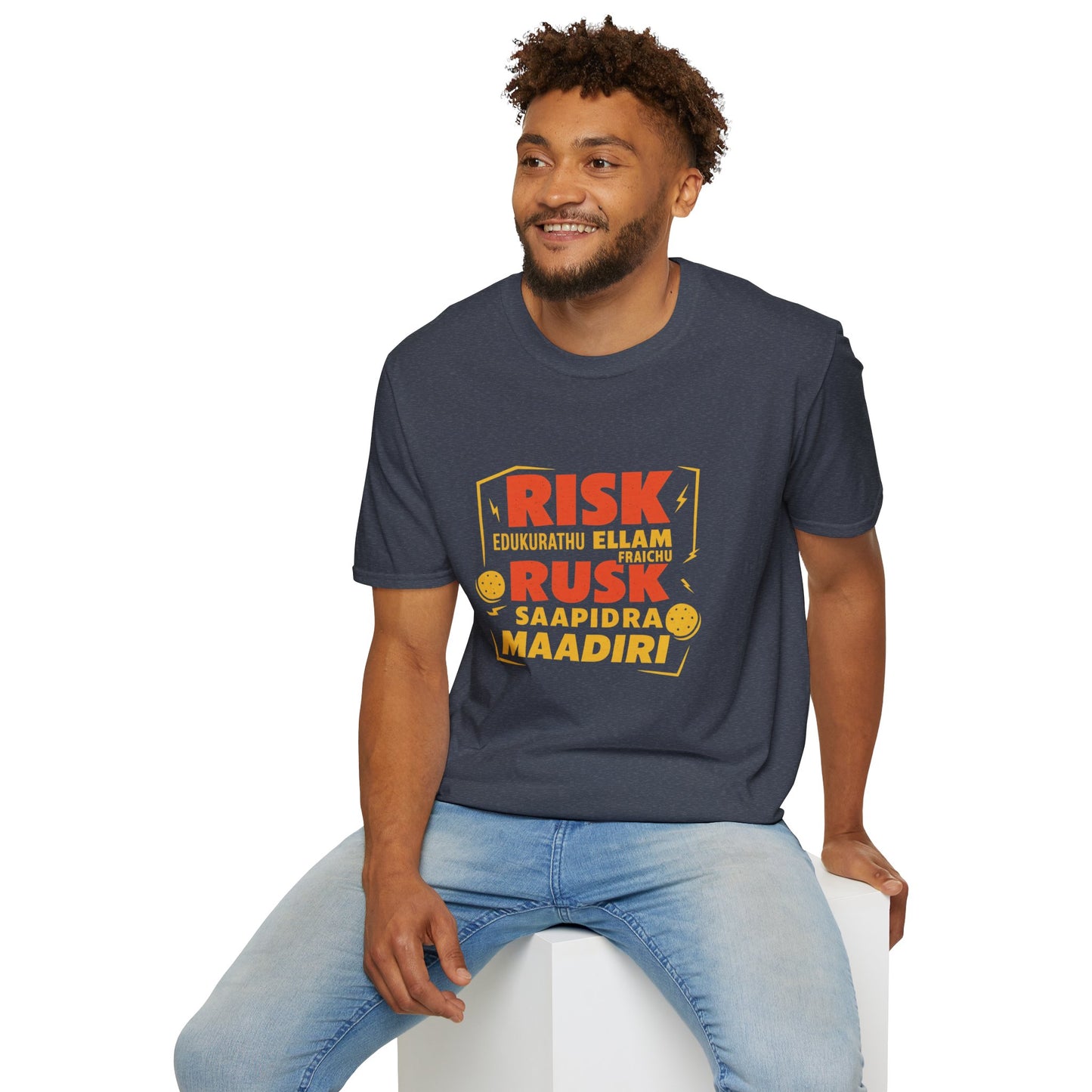 Tamil Comedy T-Shirt | Risk Rusk Vadivelu Quote Tee | South Indian Funny Unisex Shirt
