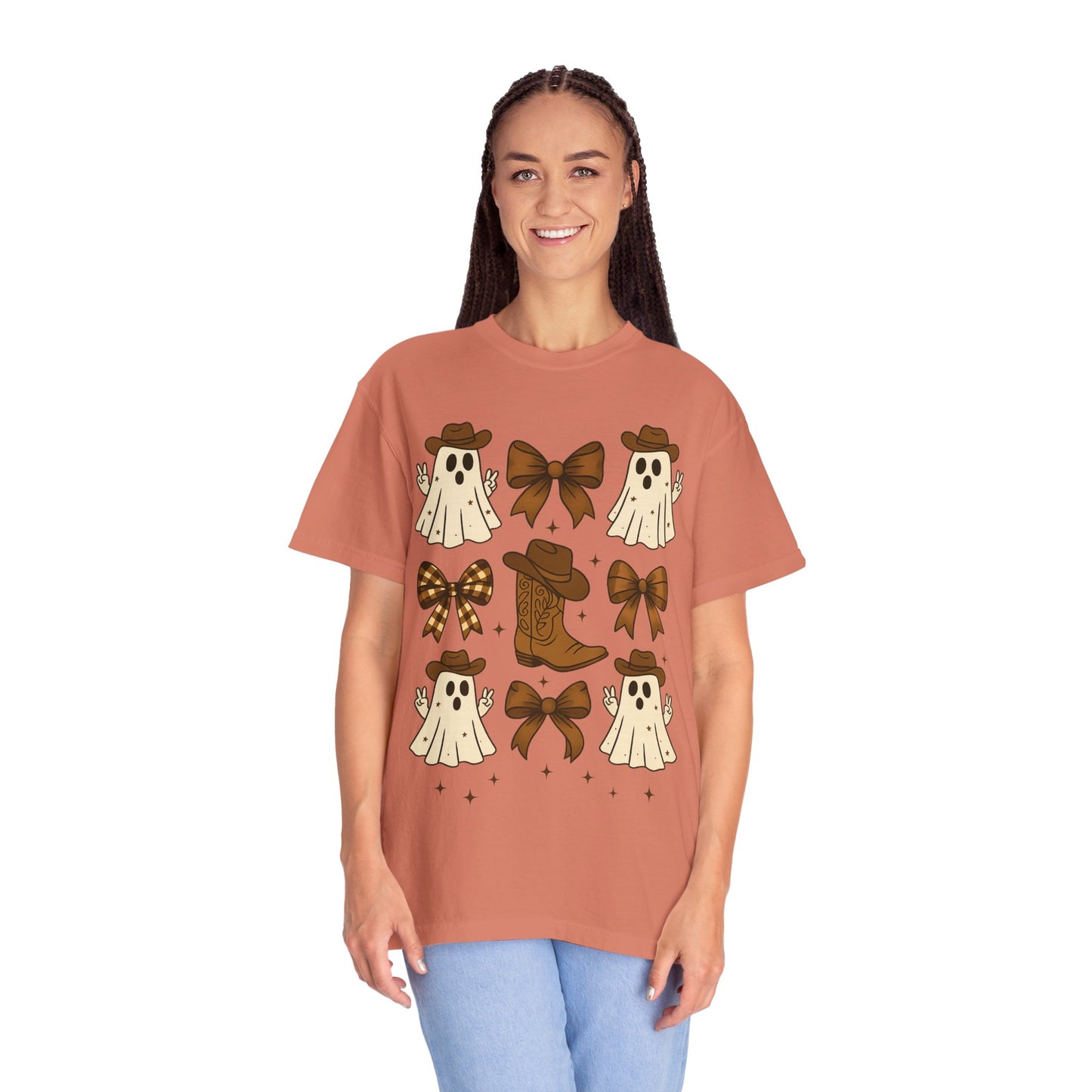 Halloween Coquette Cowboy Ghost T-shirt, Funny Ghost Cowboy Tee, Western Halloween Shirt,Spooky Fall Shirt,Country Girl Gift
