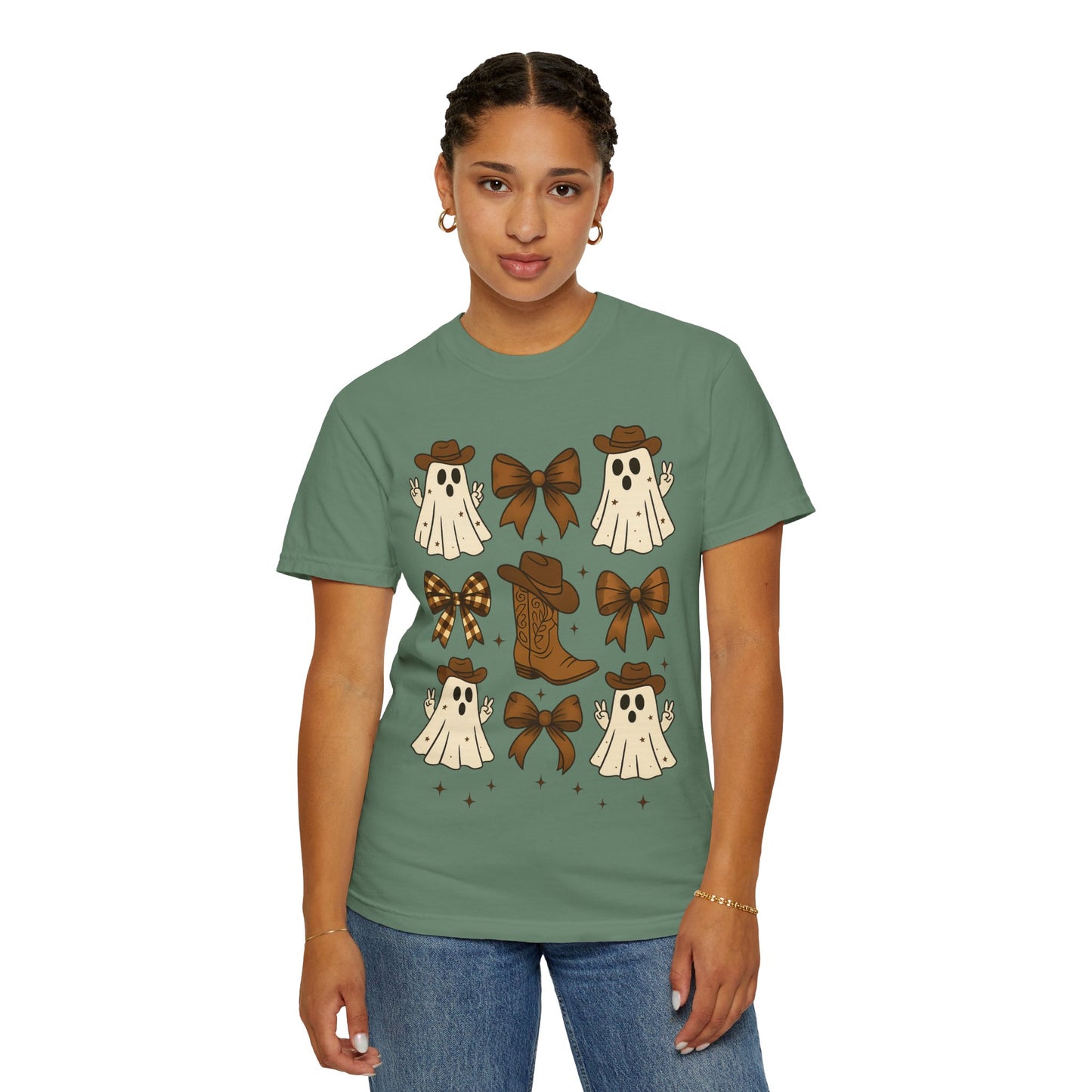 Halloween Coquette Cowboy Ghost T-shirt, Funny Ghost Cowboy Tee, Western Halloween Shirt,Spooky Fall Shirt,Country Girl Gift