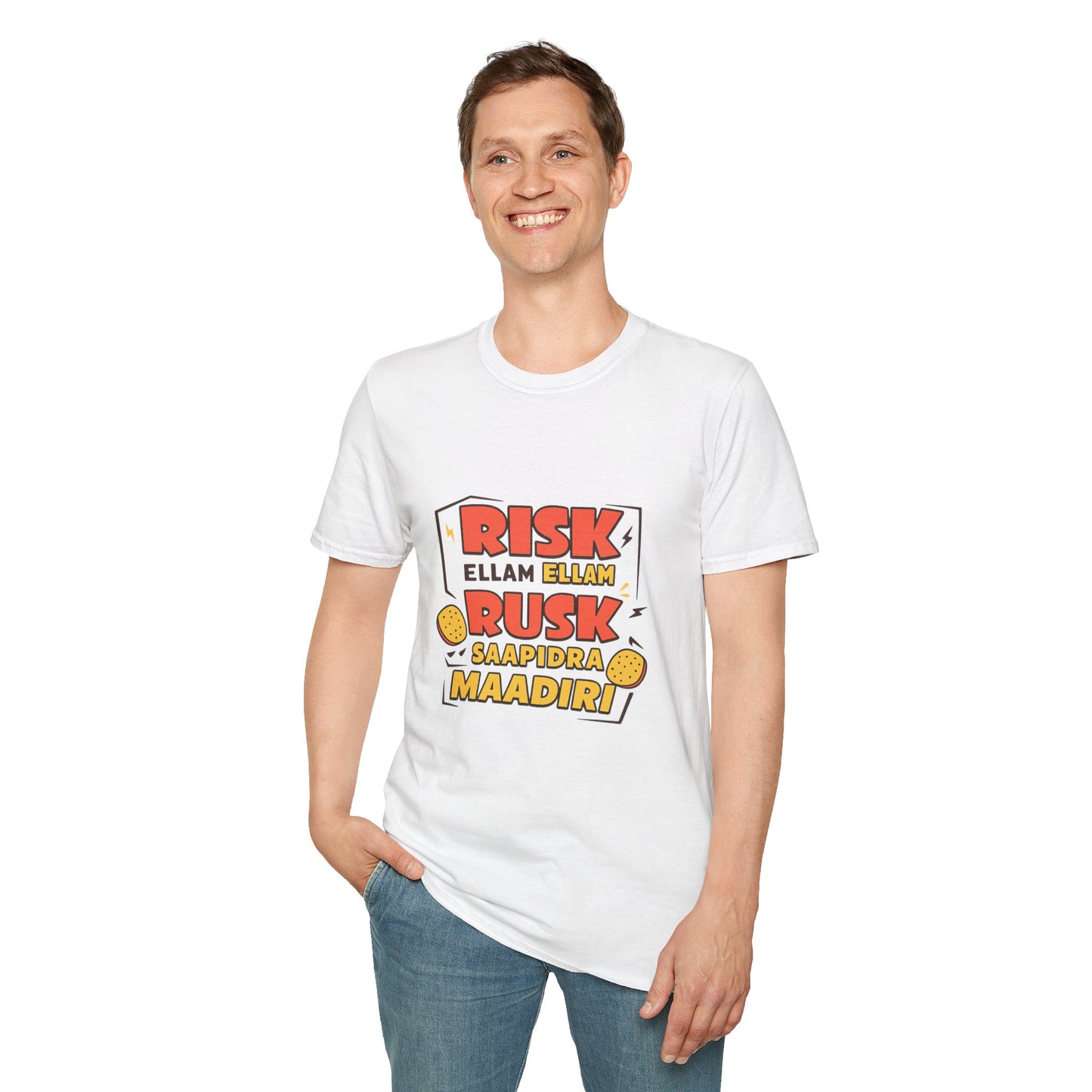 Tamil Comedy T-Shirt | Risk Rusk Vadivelu Quote Tee | South Indian Funny Unisex Shirt
