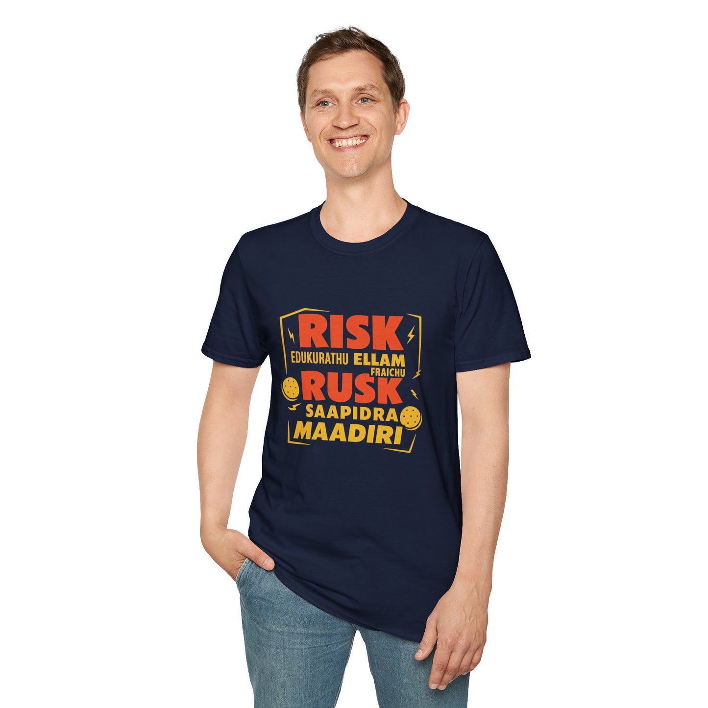 Tamil Comedy T-Shirt | Risk Rusk Vadivelu Quote Tee | South Indian Funny Unisex Shirt