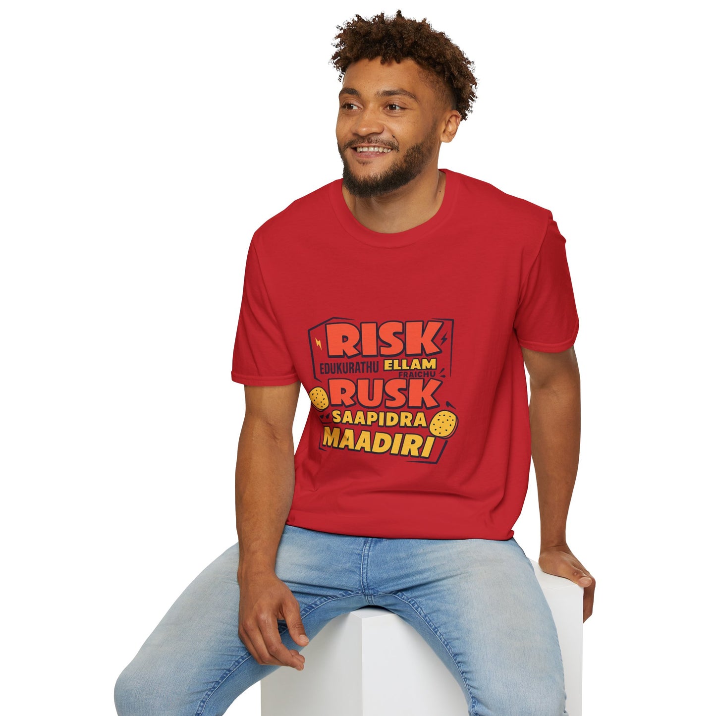 Tamil Comedy T-Shirt | Risk Rusk Vadivelu Quote Tee | South Indian Funny Unisex Shirt