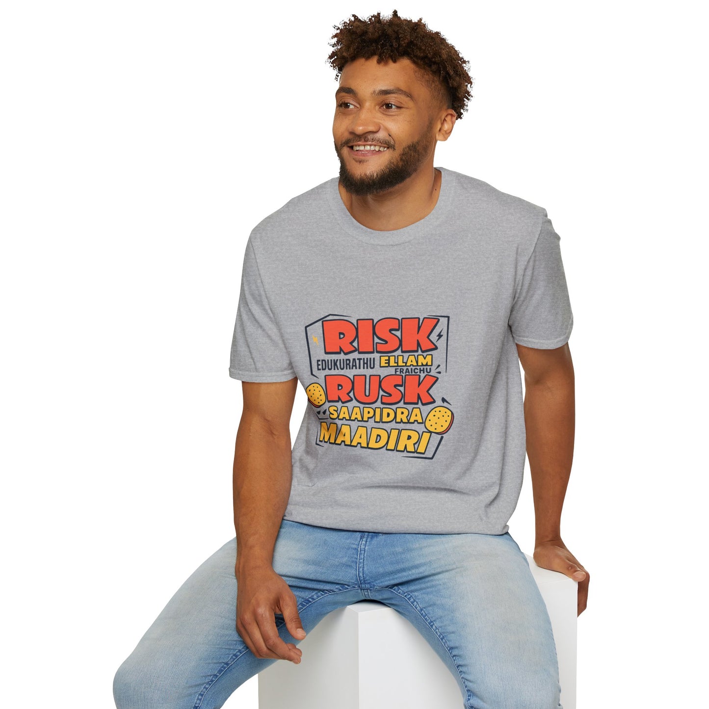Tamil Comedy T-Shirt | Risk Rusk Vadivelu Quote Tee | South Indian Funny Unisex Shirt