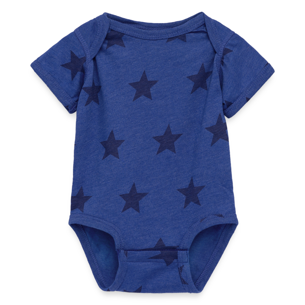 Baby 5 Star Print One Piece - royal star