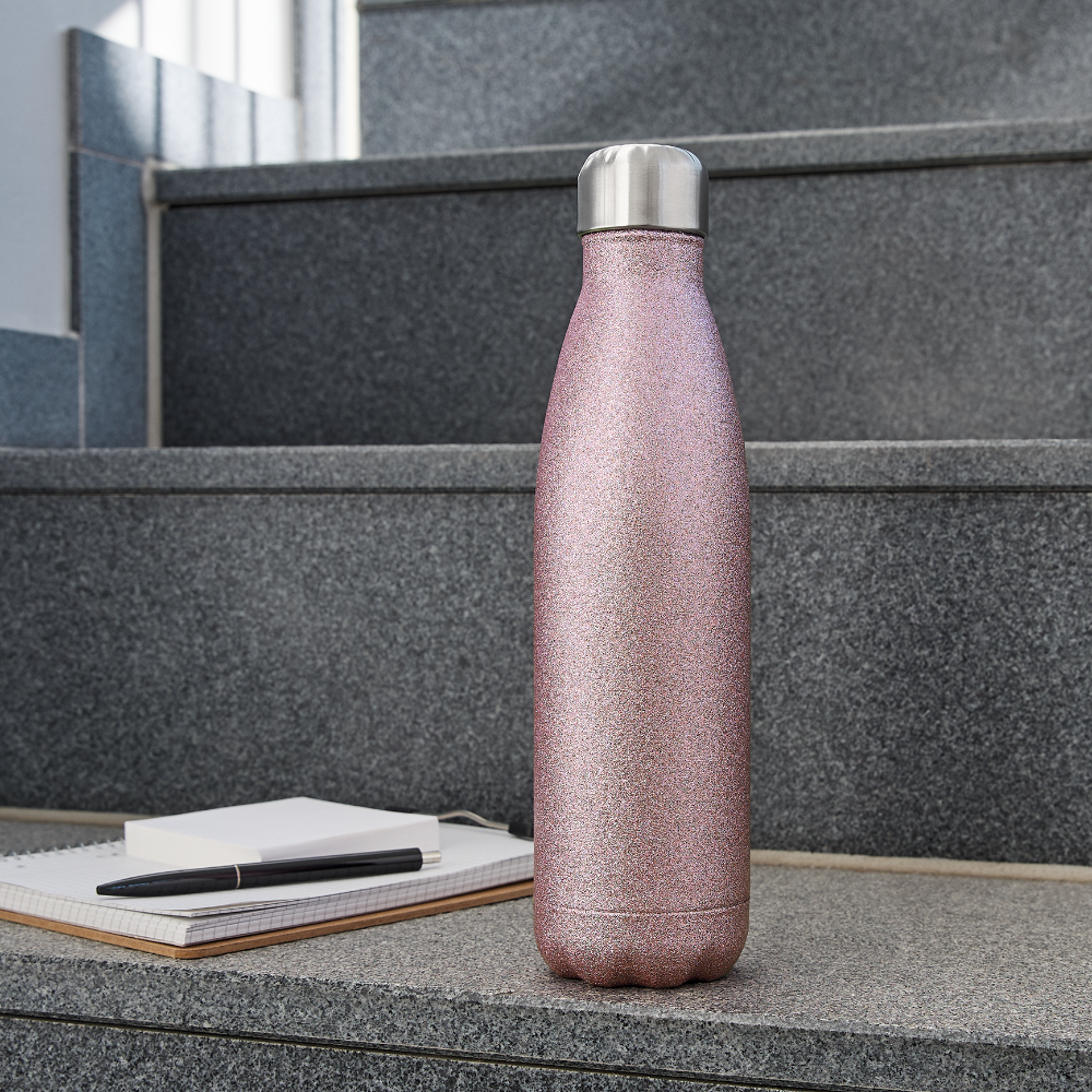 Insulated Stainless Steel Water Bottle - pink glitter