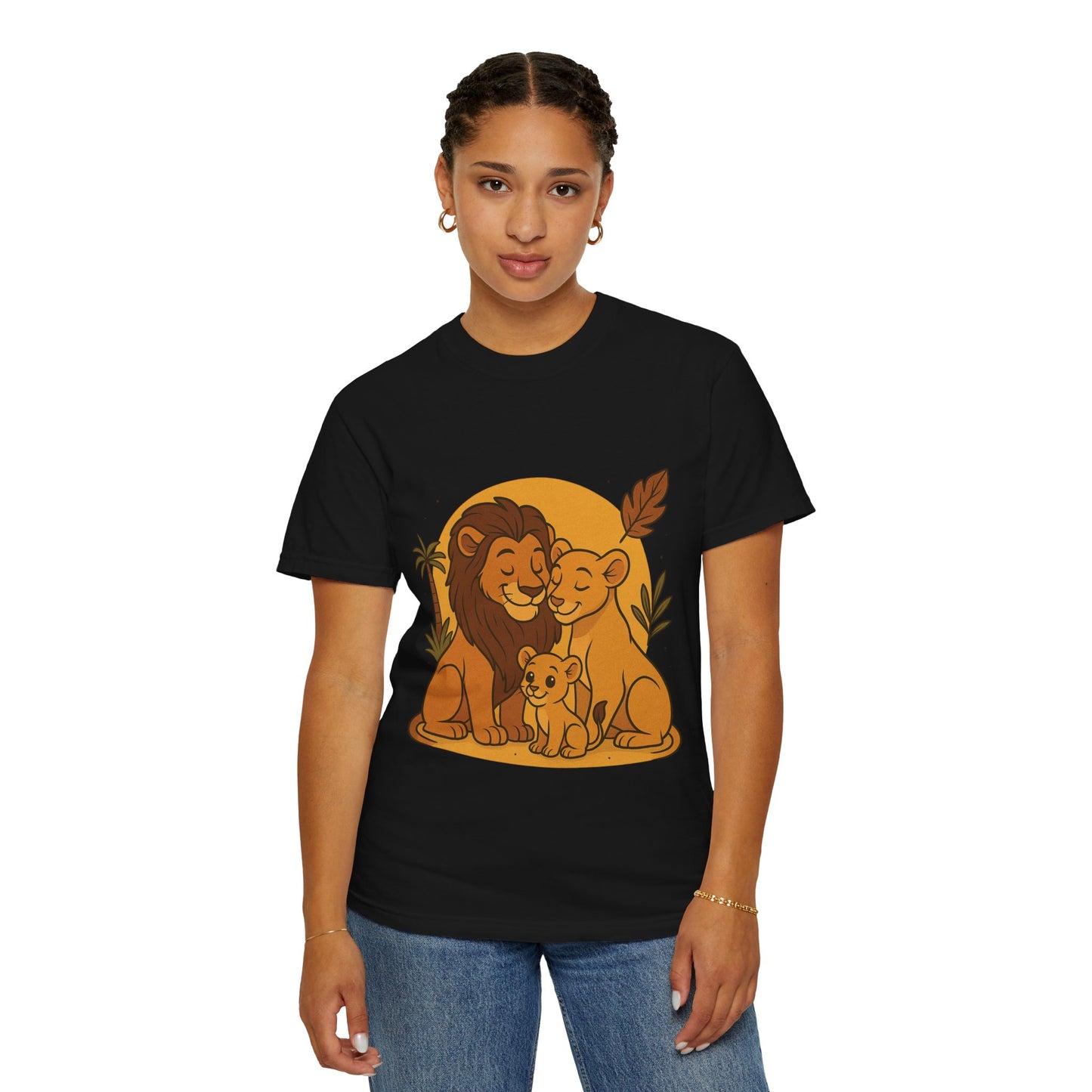 Lion Family T-Shirt – Mom, Dad & 1 Cub | Lion Pride Family Design | Mufasa| Cute Safari Jungle Tee