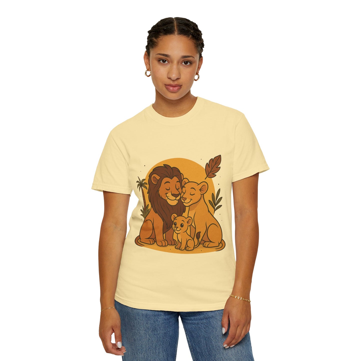 Lion Family T-Shirt – Mom, Dad & 1 Cub | Lion Pride Family Design | Mufasa| Cute Safari Jungle Tee