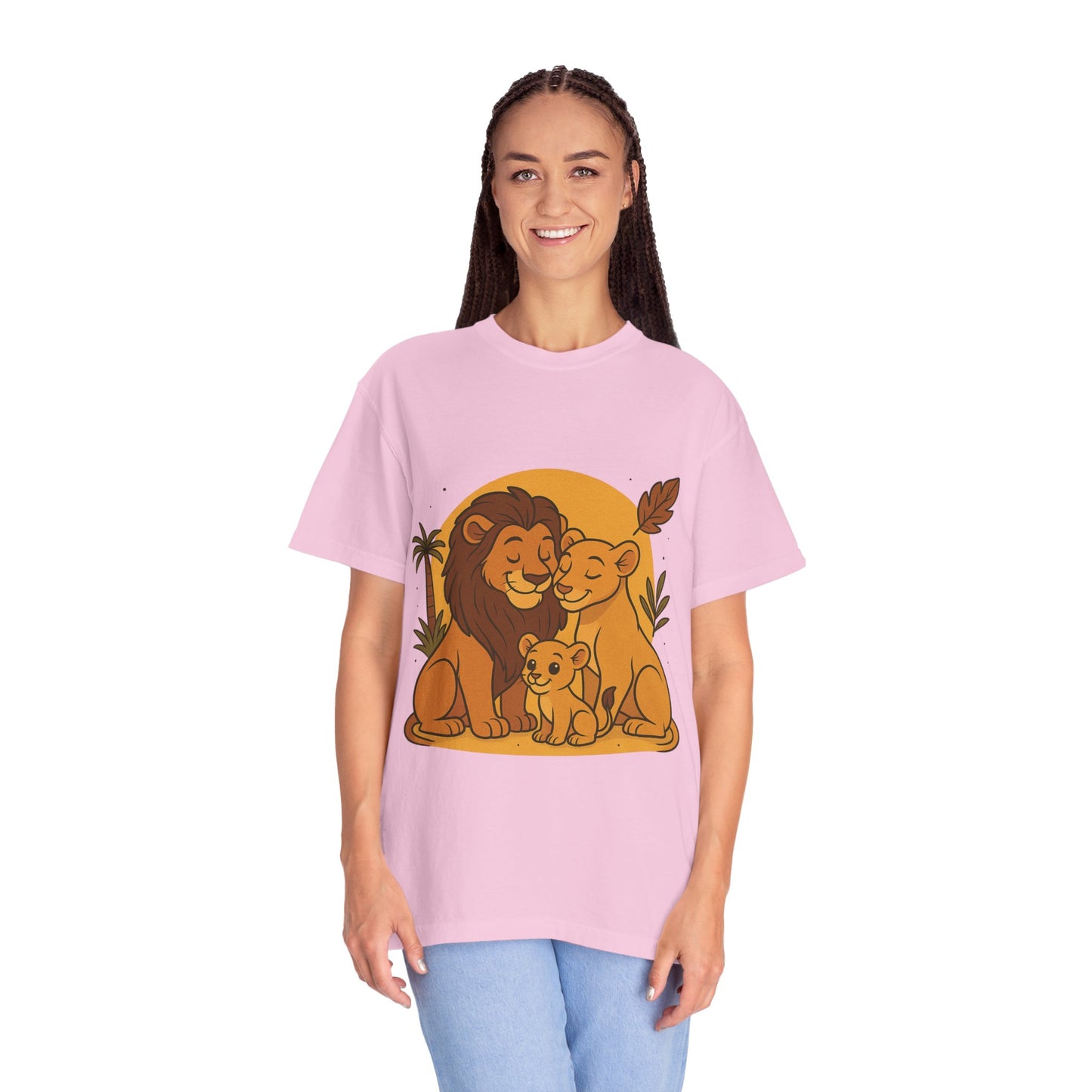 Lion Family T-Shirt – Mom, Dad & 1 Cub | Lion Pride Family Design | Mufasa| Cute Safari Jungle Tee