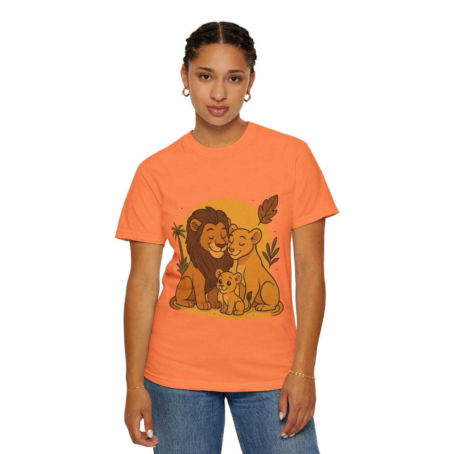 Lion Family T-Shirt – Mom, Dad & 1 Cub | Lion Pride Family Design | Mufasa| Cute Safari Jungle Tee