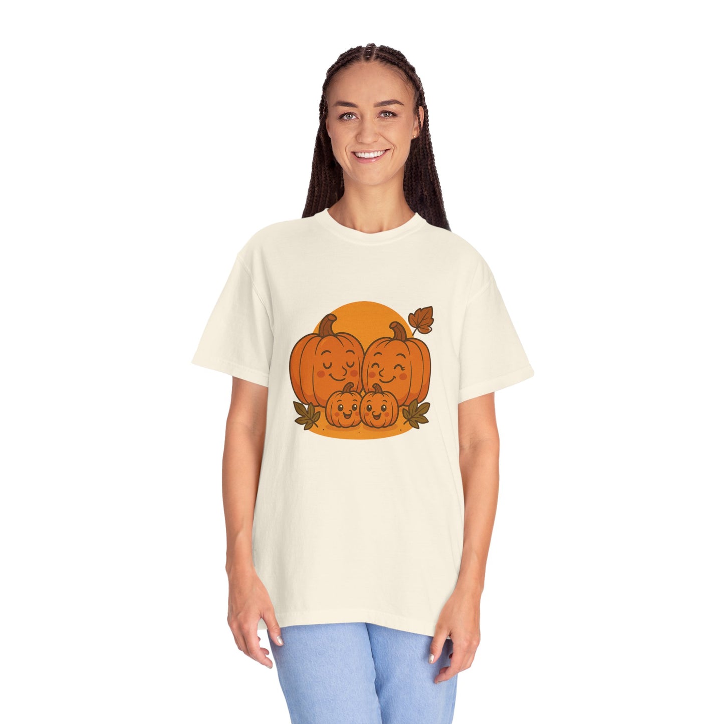 Cute Pumpkin Family T-Shirt with Two Baby Pumpkin – Fall Harvest Graphic Tee, Autumn Thanksgiving Shirt