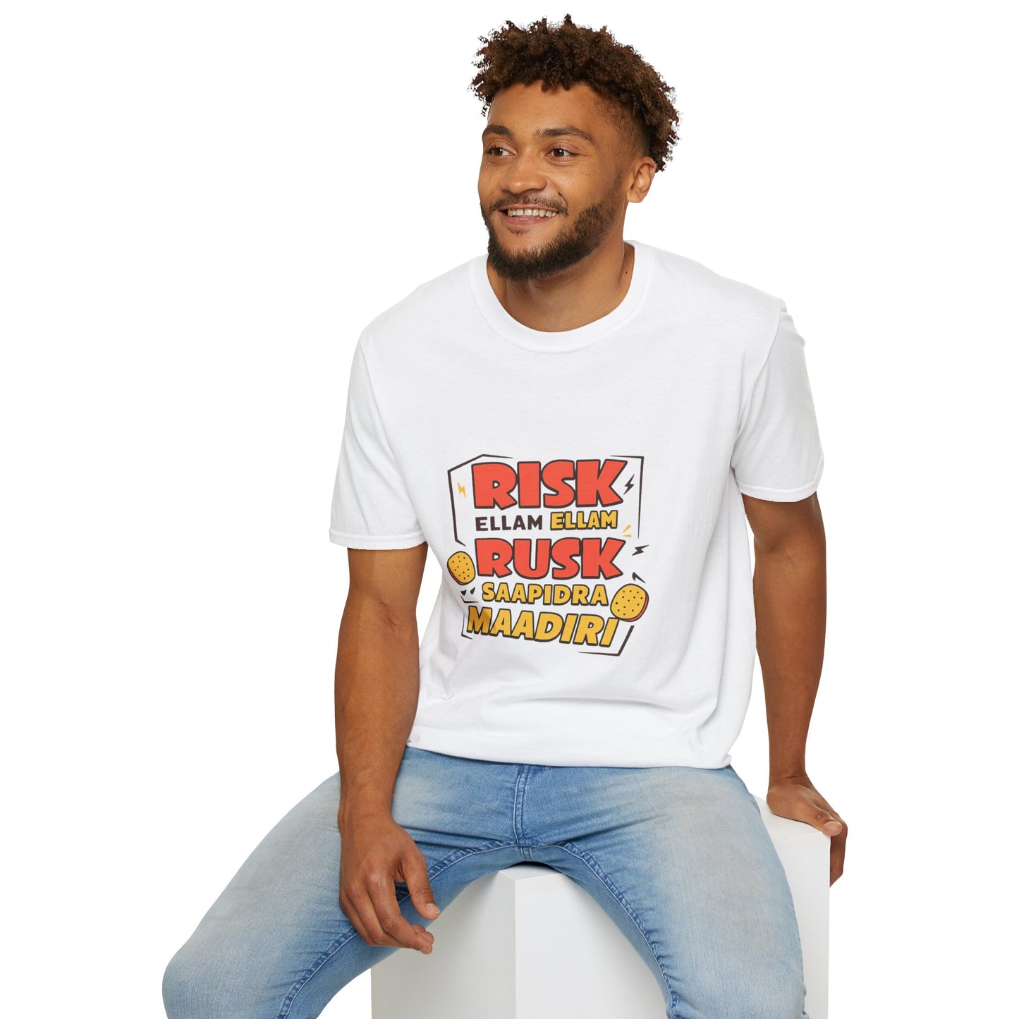 Tamil Comedy T-Shirt | Risk Rusk Vadivelu Quote Tee | South Indian Funny Unisex Shirt