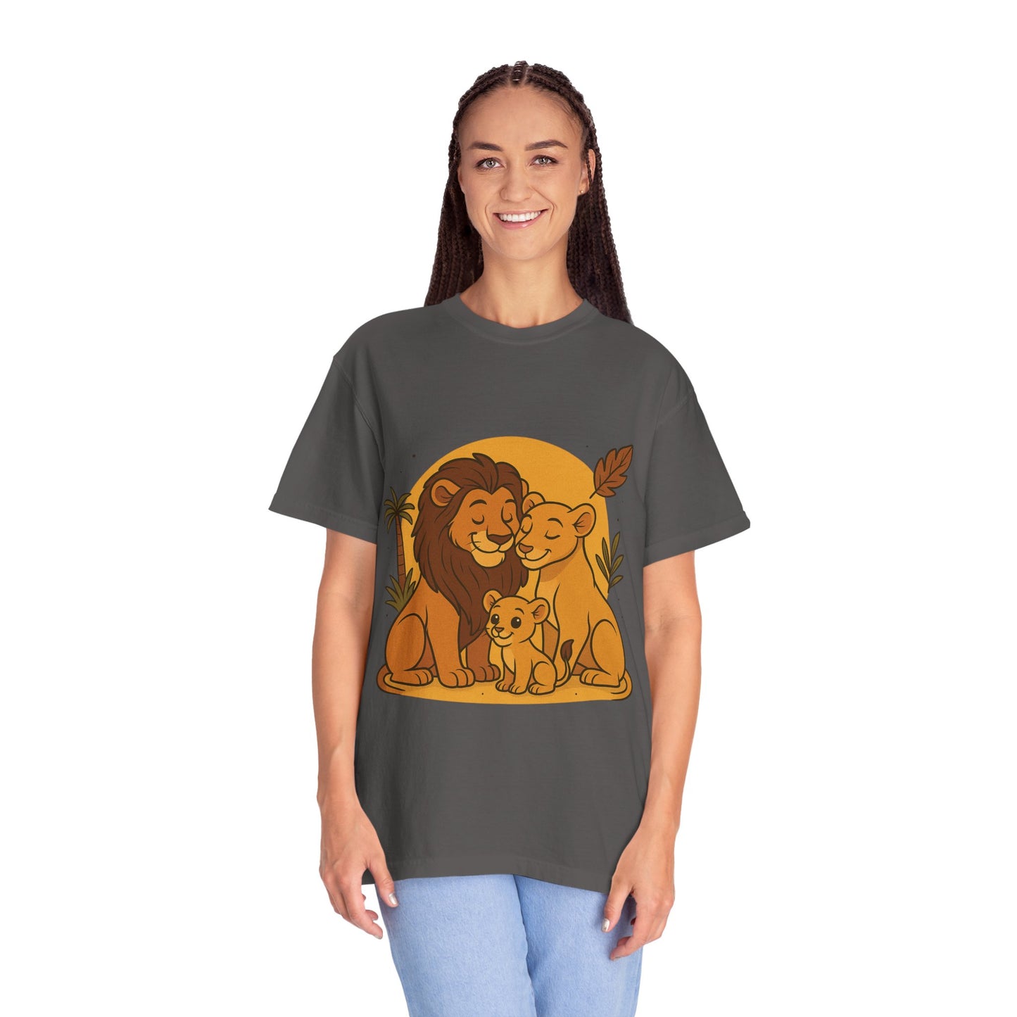 Lion Family T-Shirt – Mom, Dad & 1 Cub | Lion Pride Family Design | Mufasa| Cute Safari Jungle Tee