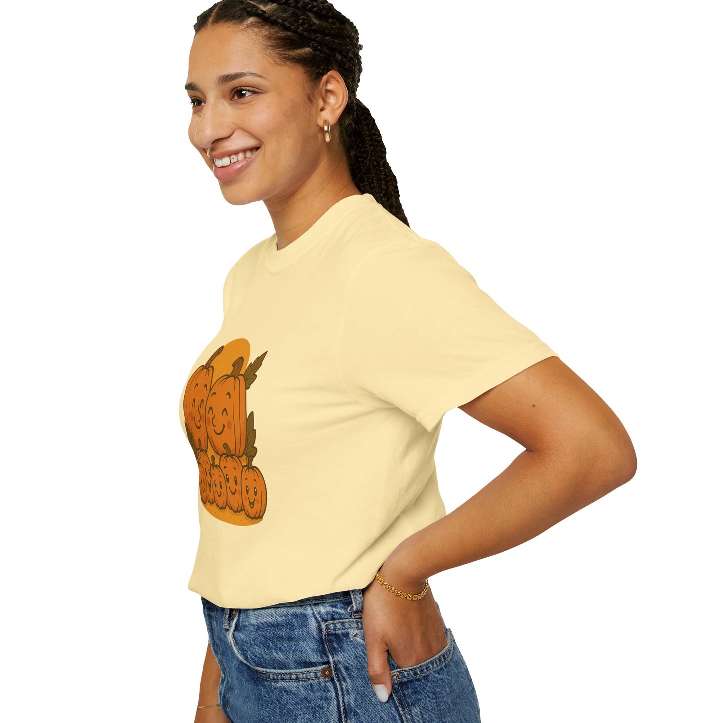 Cute Pumpkin Family T-Shirt with Five Baby Pumpkins – Fall Harvest Graphic Tee, Autumn Thanksgiving Shirt