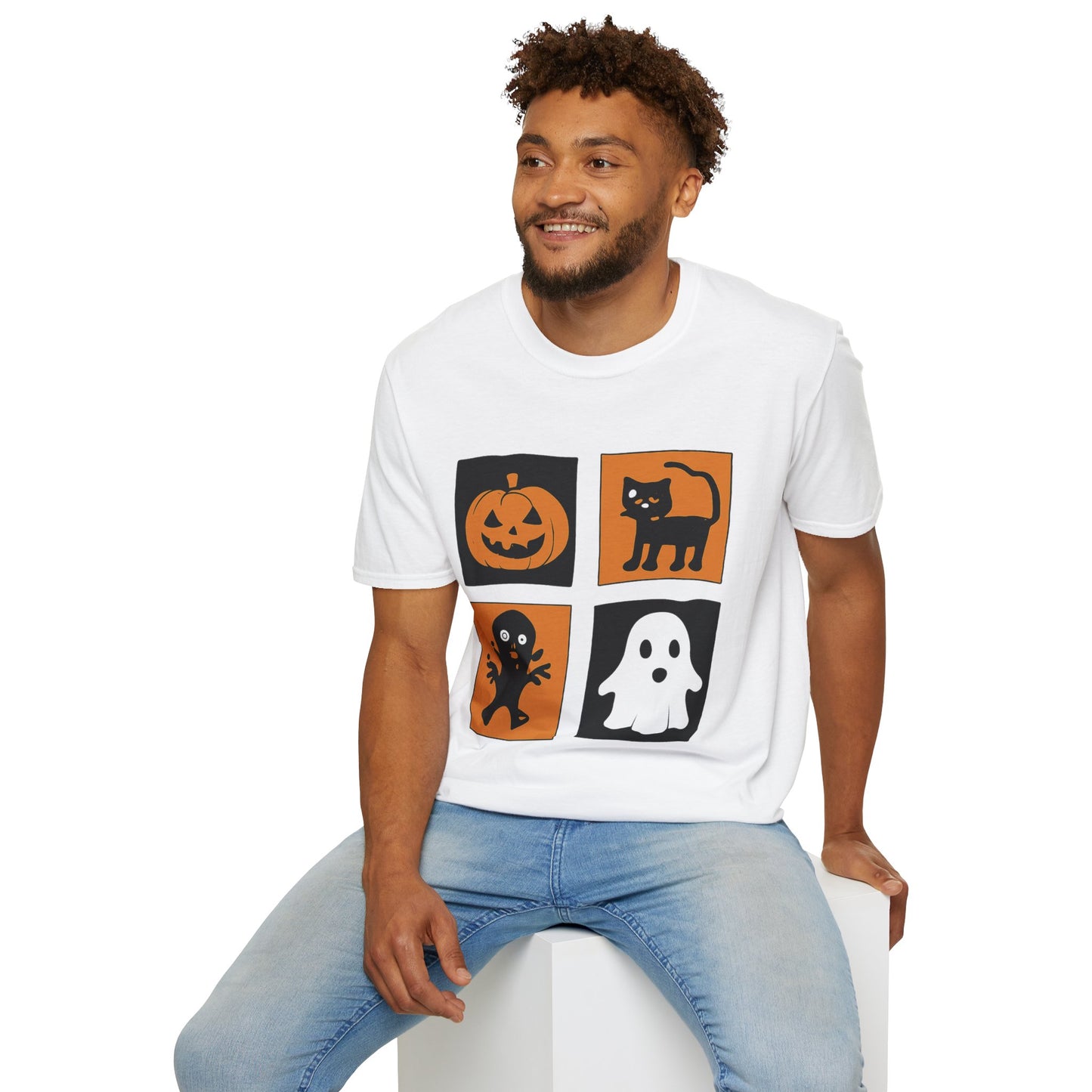 Halloween T-Shirt – Pumpkin, Black Cat, Ghost & Zombie Design | Spooky Graphic Tee for Men, Women & Kids