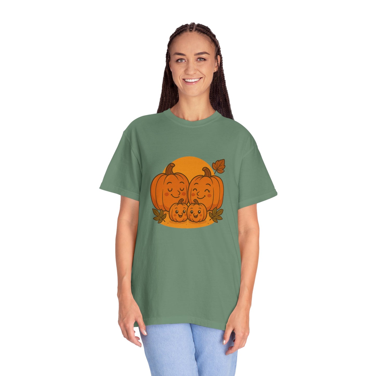 Cute Pumpkin Family T-Shirt with Two Baby Pumpkin – Fall Harvest Graphic Tee, Autumn Thanksgiving Shirt