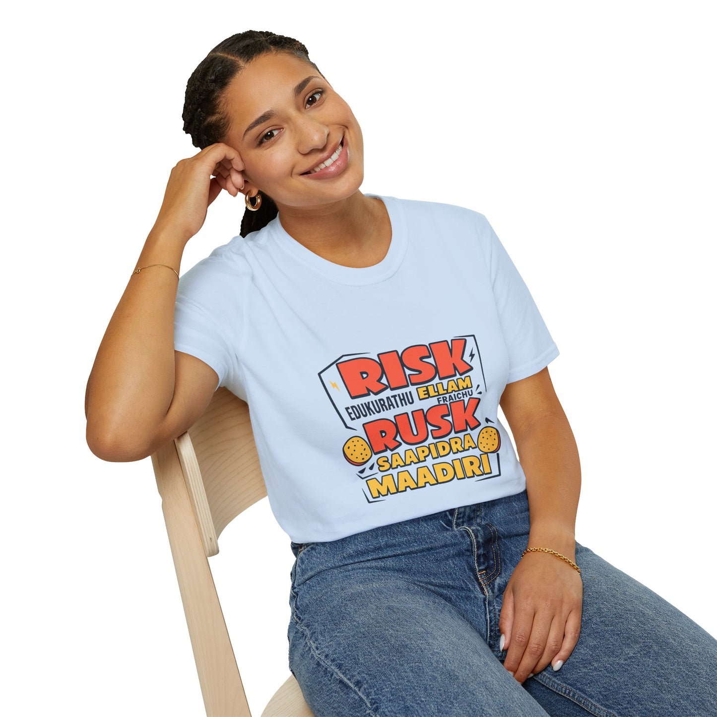Tamil Comedy T-Shirt | Risk Rusk Vadivelu Quote Tee | South Indian Funny Unisex Shirt