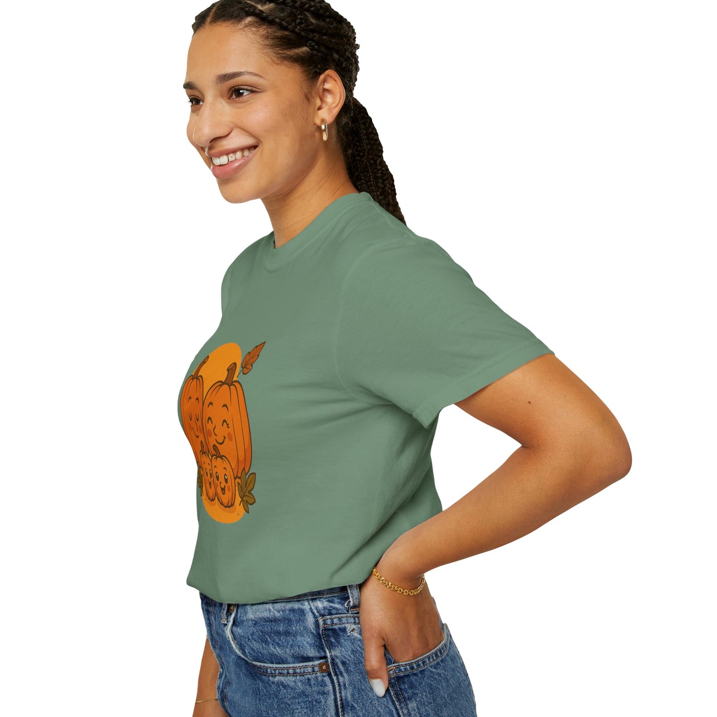Cute Pumpkin Family T-Shirt with Two Baby Pumpkin – Fall Harvest Graphic Tee, Autumn Thanksgiving Shirt