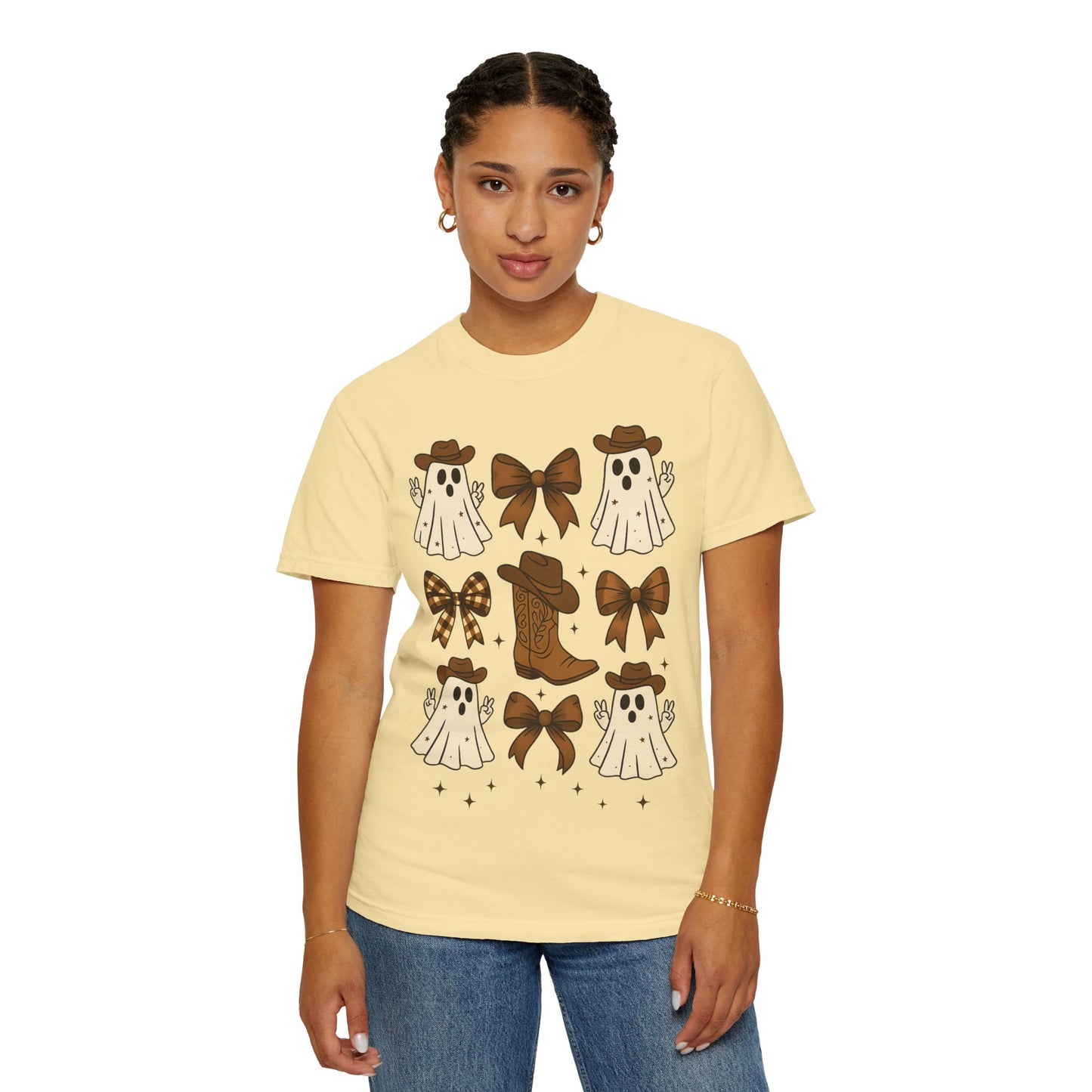 Halloween Coquette Cowboy Ghost T-shirt, Funny Ghost Cowboy Tee, Western Halloween Shirt,Spooky Fall Shirt,Country Girl Gift