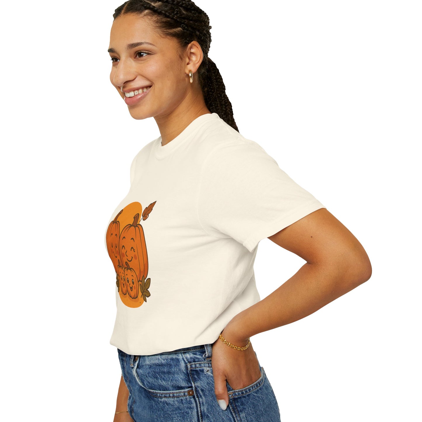 Cute Pumpkin Family T-Shirt with Two Baby Pumpkin – Fall Harvest Graphic Tee, Autumn Thanksgiving Shirt