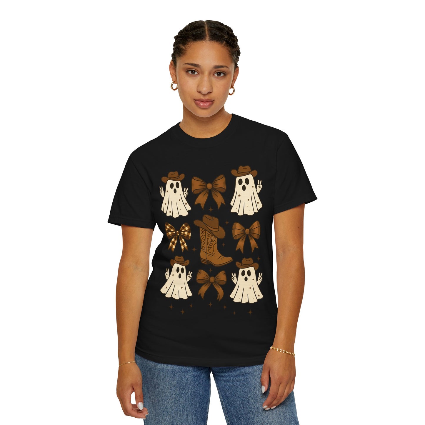Halloween Coquette Cowboy Ghost T-shirt, Funny Ghost Cowboy Tee, Western Halloween Shirt,Spooky Fall Shirt,Country Girl Gift