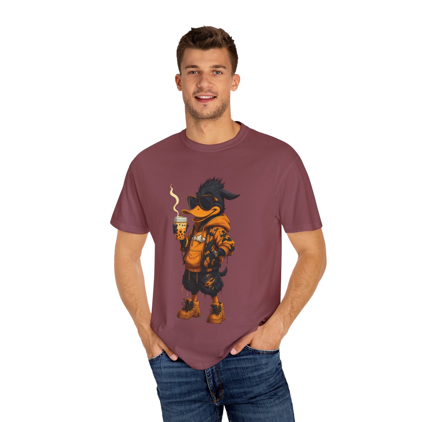 Hipster Duck T-Shirt - Coffee Lover Graphic Tee
