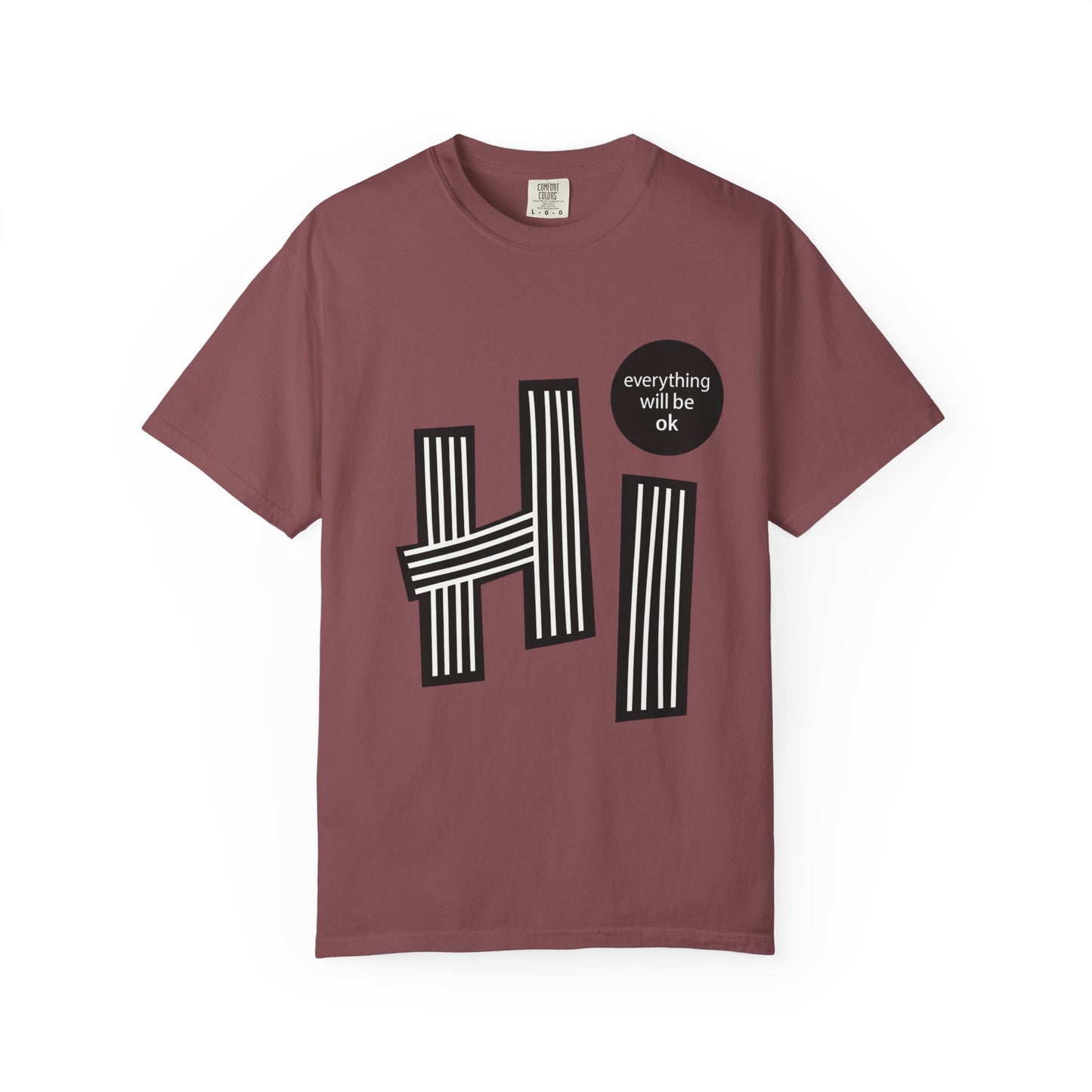 Positive Vibes T-Shirt - Hi Typography Tee with Encouraging Quote