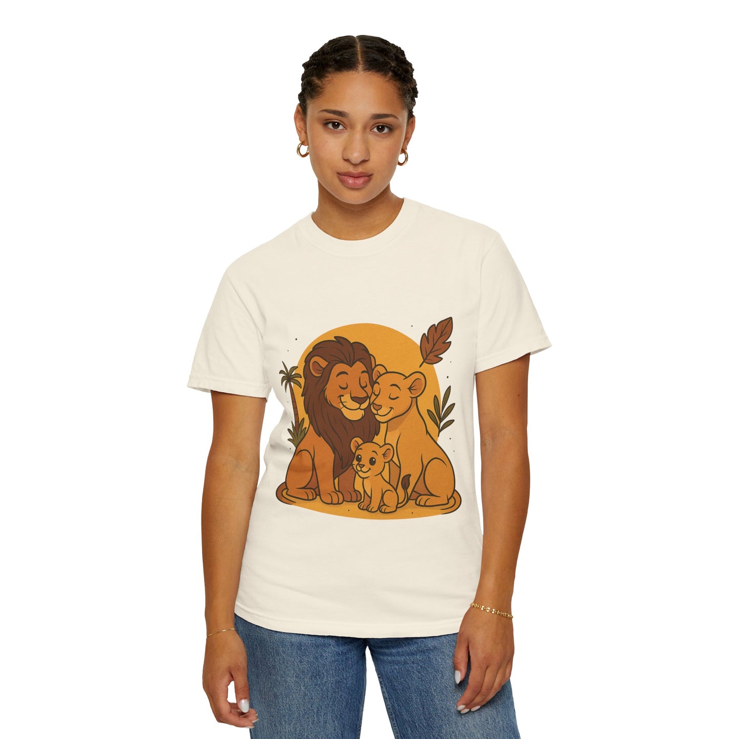 Lion Family T-Shirt – Mom, Dad & 1 Cub | Lion Pride Family Design | Mufasa| Cute Safari Jungle Tee
