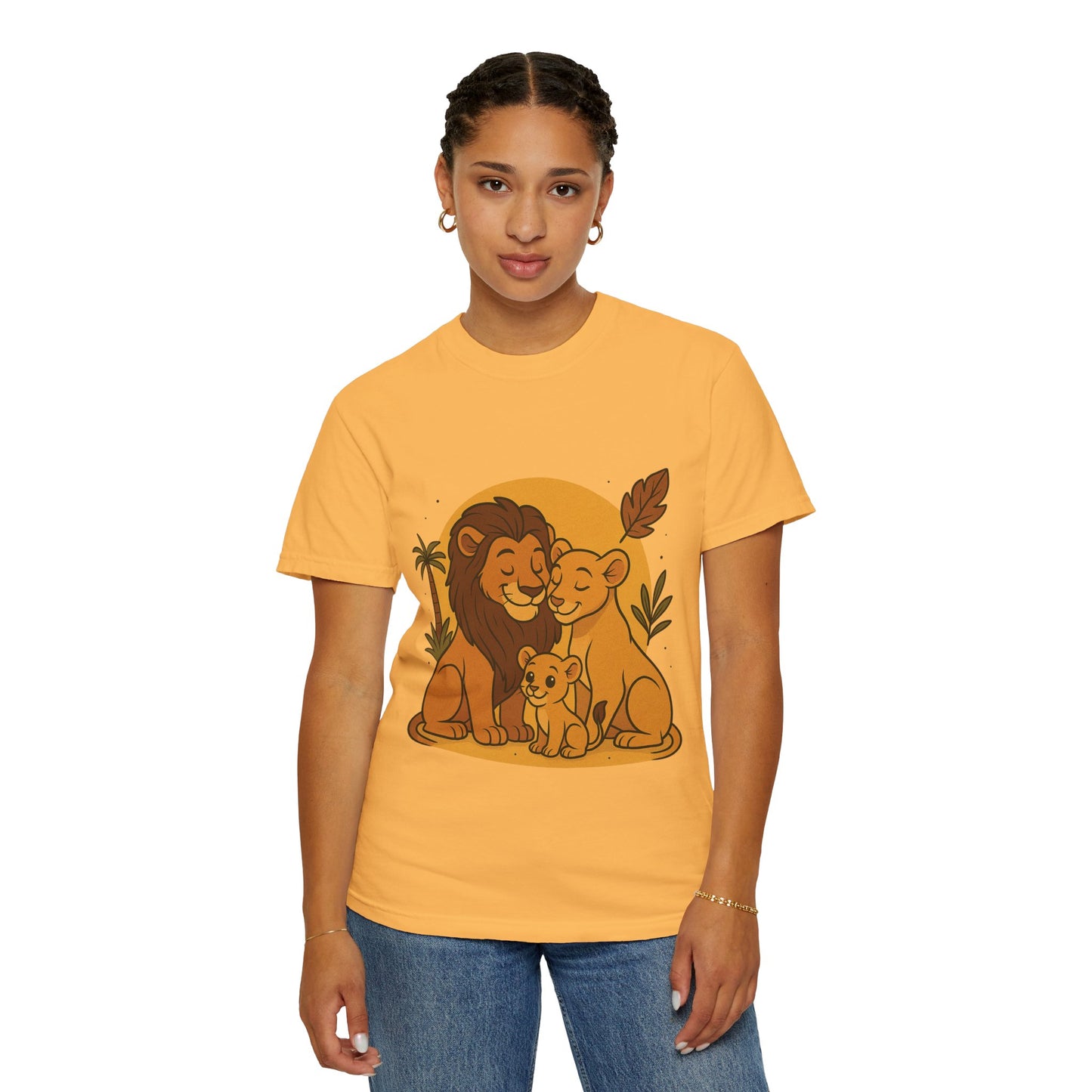 Lion Family T-Shirt – Mom, Dad & 1 Cub | Lion Pride Family Design | Mufasa| Cute Safari Jungle Tee