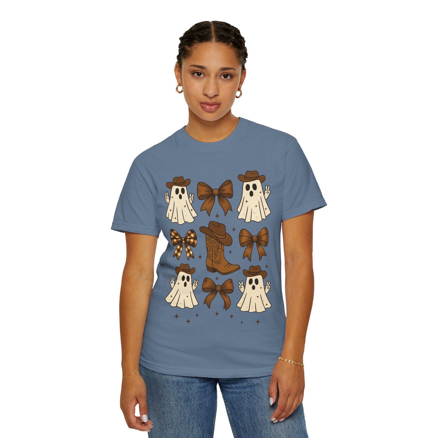 Halloween Coquette Cowboy Ghost T-shirt, Funny Ghost Cowboy Tee, Western Halloween Shirt,Spooky Fall Shirt,Country Girl Gift
