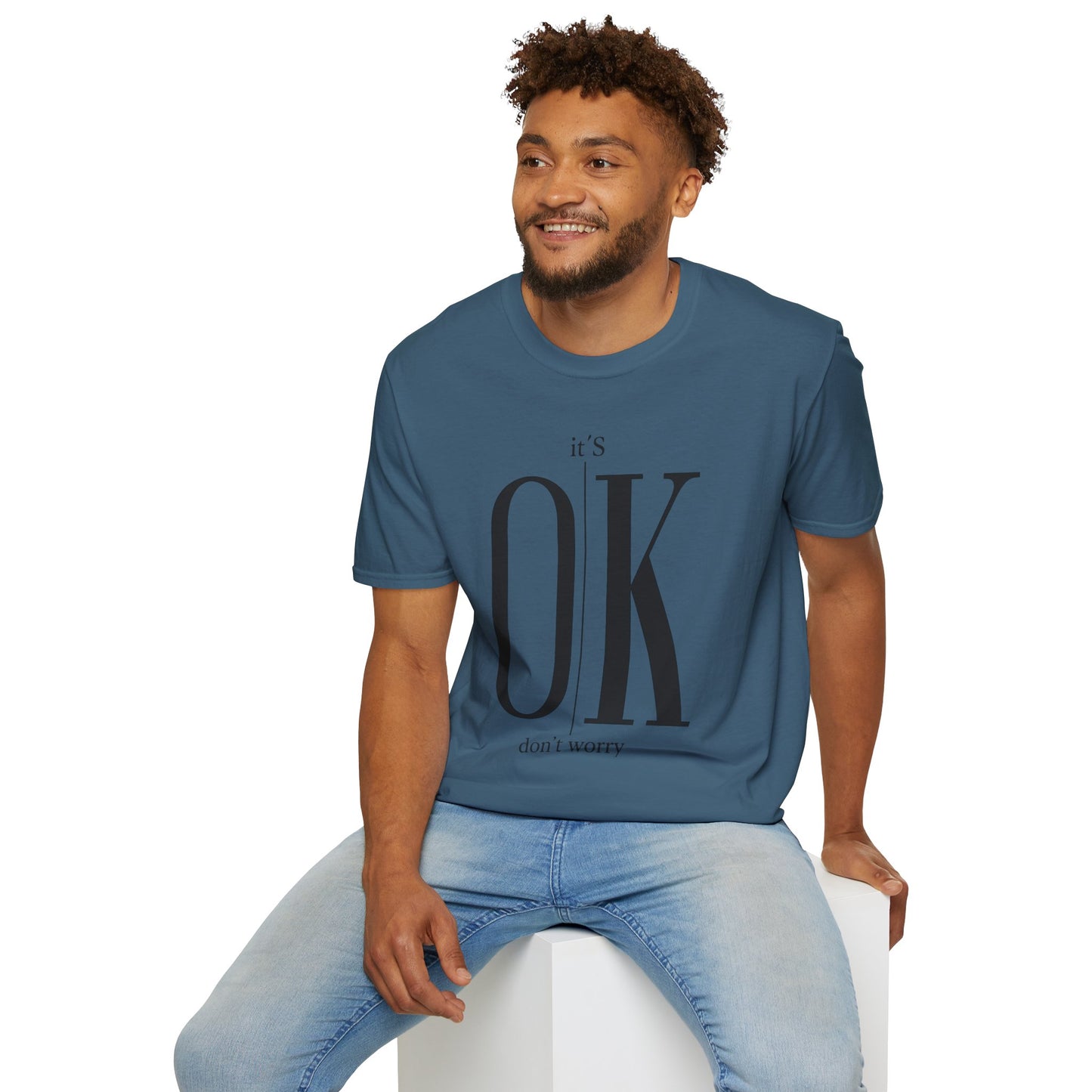 Minimalist “It’s OK Don’t Worry” T-Shirt – Motivational Graphic Tee, Positive Mental Health Shirt, Anxiety Awareness Unisex Top