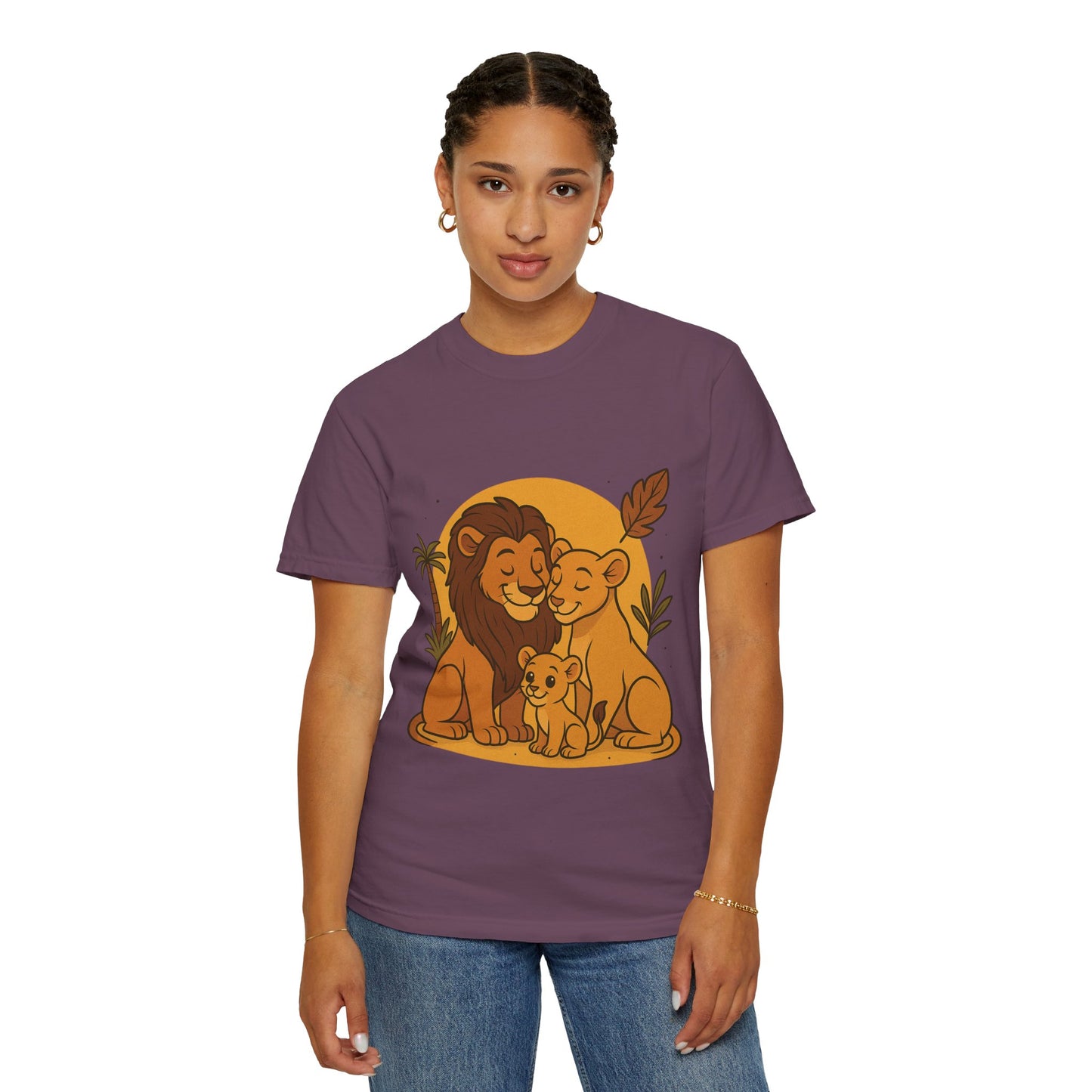 Lion Family T-Shirt – Mom, Dad & 1 Cub | Lion Pride Family Design | Mufasa| Cute Safari Jungle Tee