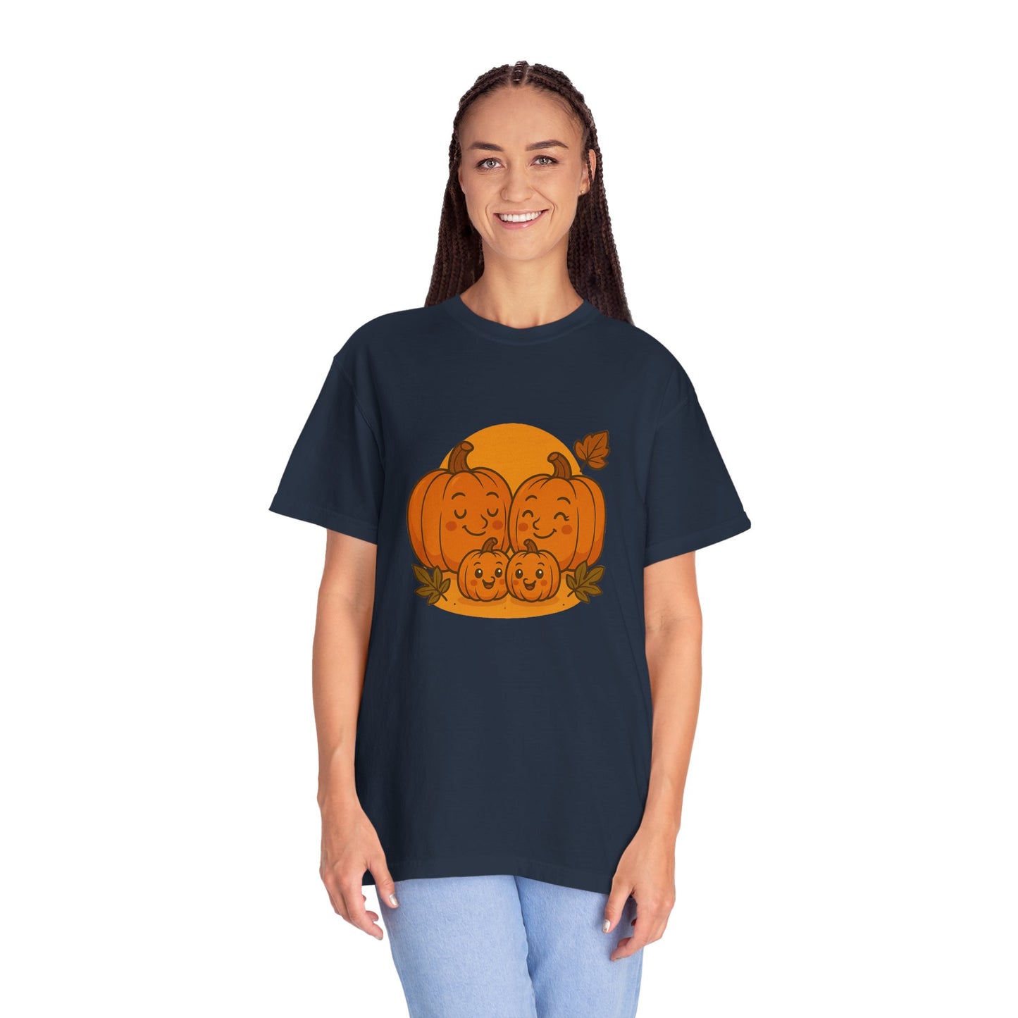 Cute Pumpkin Family T-Shirt with Two Baby Pumpkin – Fall Harvest Graphic Tee, Autumn Thanksgiving Shirt