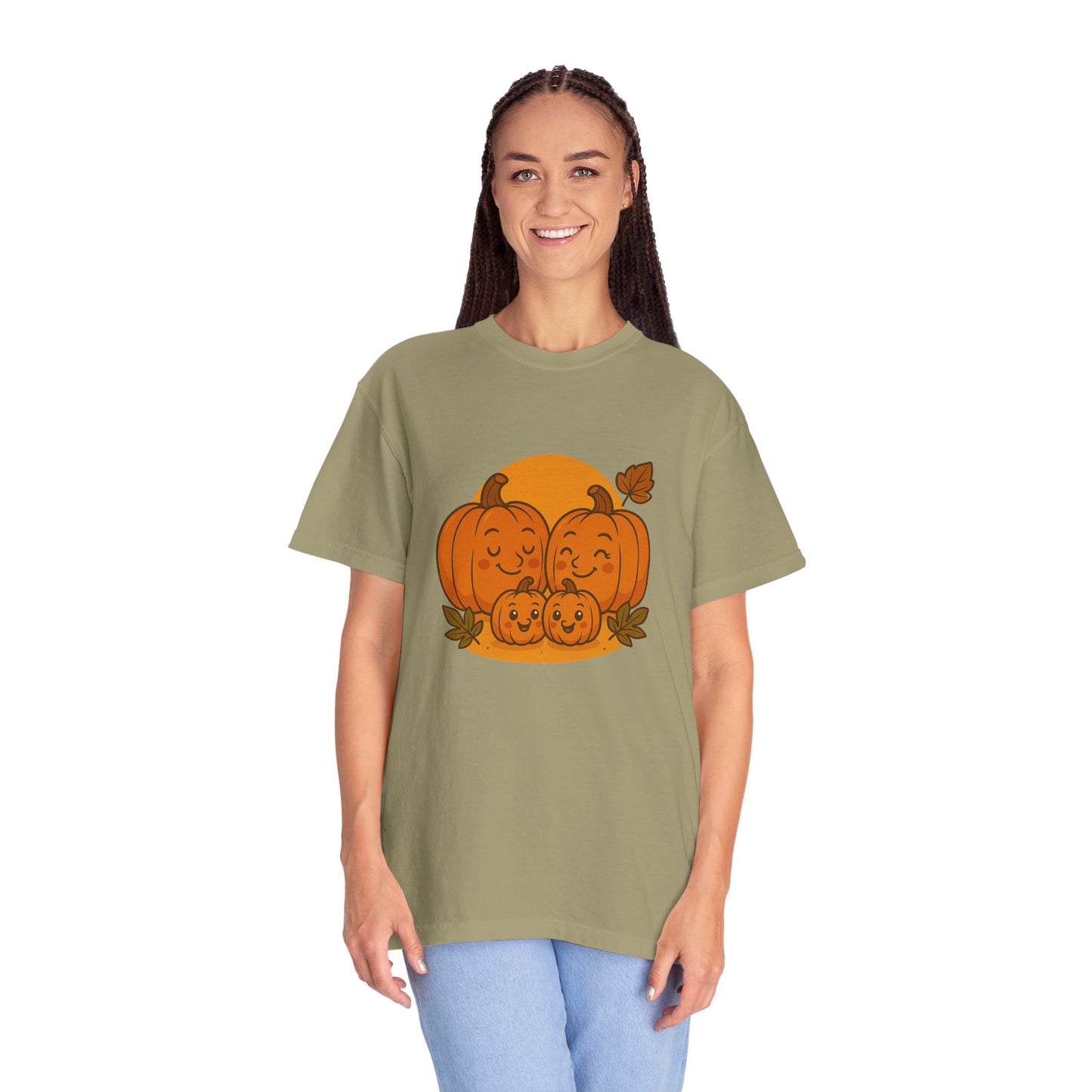 Cute Pumpkin Family T-Shirt with Two Baby Pumpkin – Fall Harvest Graphic Tee, Autumn Thanksgiving Shirt