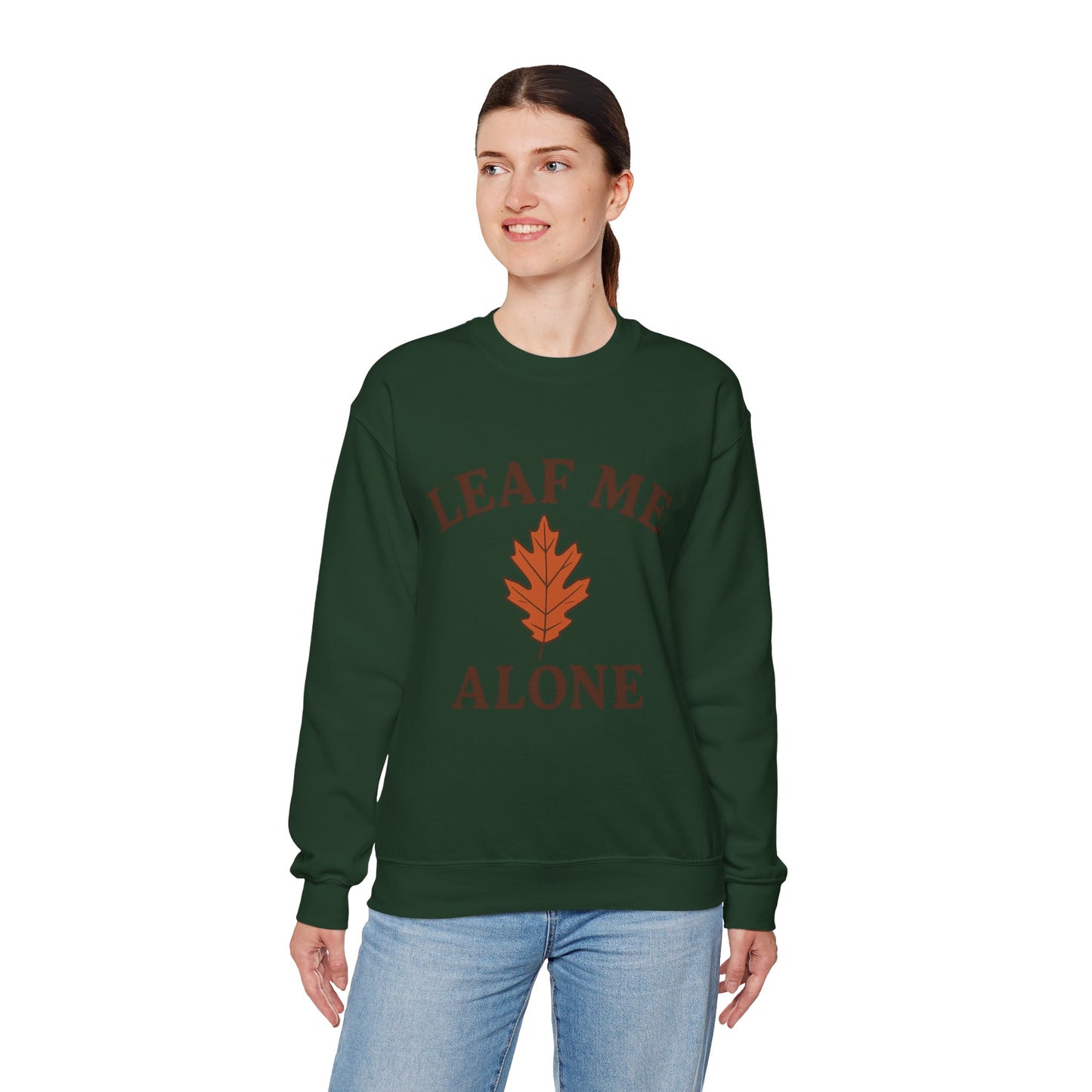 Autumn Vibes Crewneck Sweatshirt | Leaf Me Alone, Cozy Fall Fashion | Gift for Nature Lovers | Fall Puns