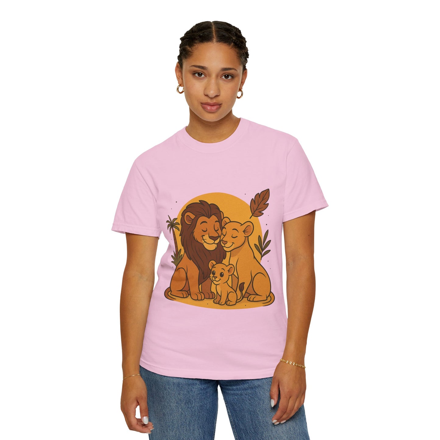 Lion Family T-Shirt – Mom, Dad & 1 Cub | Lion Pride Family Design | Mufasa| Cute Safari Jungle Tee