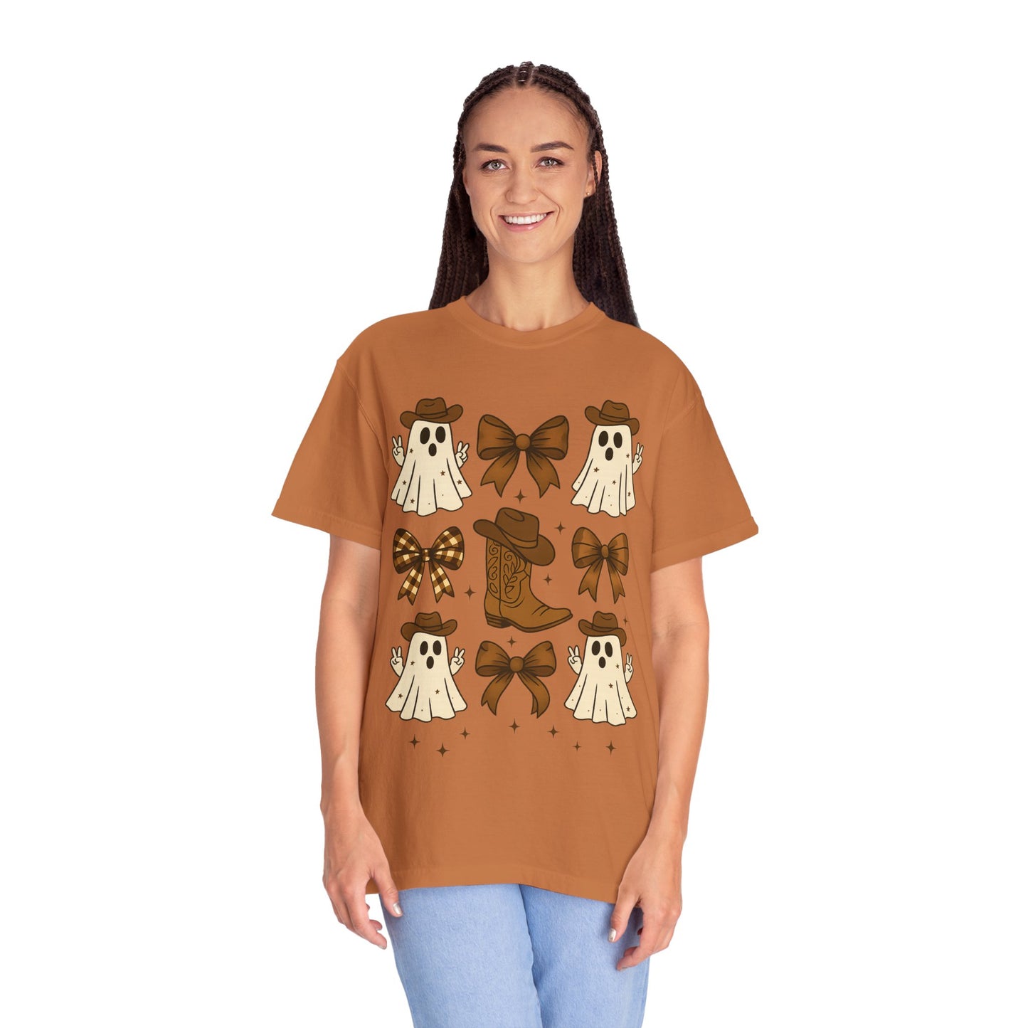 Halloween Coquette Cowboy Ghost T-shirt, Funny Ghost Cowboy Tee, Western Halloween Shirt,Spooky Fall Shirt,Country Girl Gift