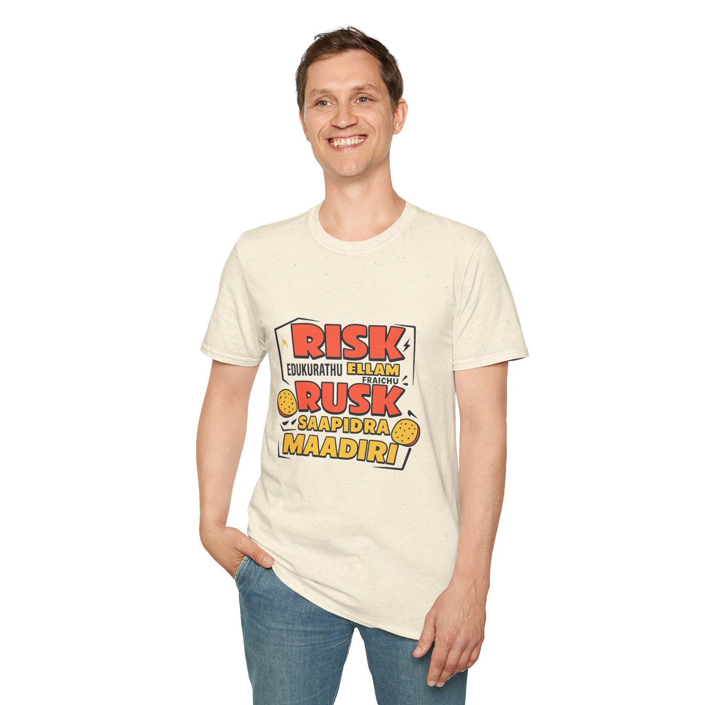 Tamil Comedy T-Shirt | Risk Rusk Vadivelu Quote Tee | South Indian Funny Unisex Shirt