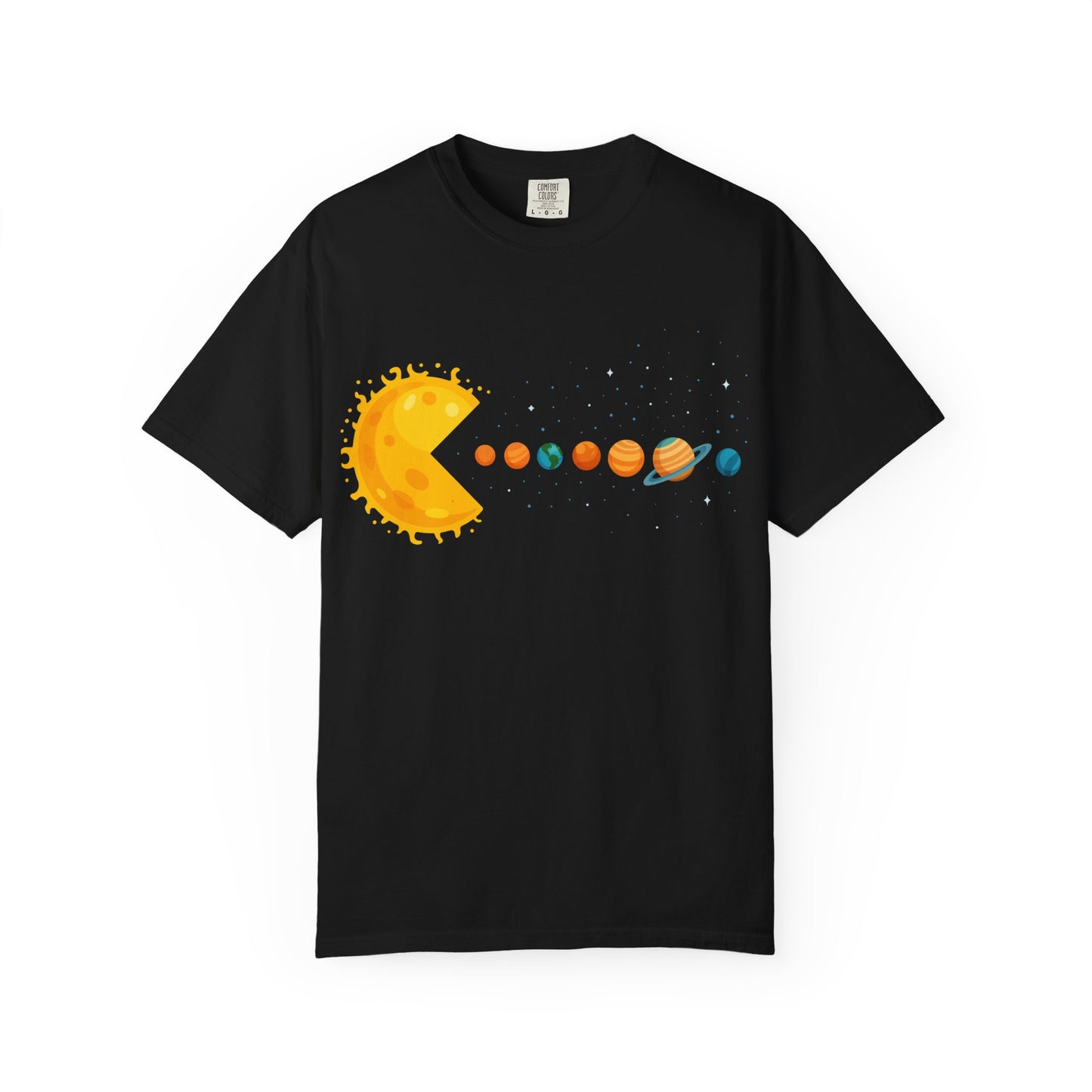 Solar Pac-Man T-Shirt – Funny Space & Planet Graphic Tee