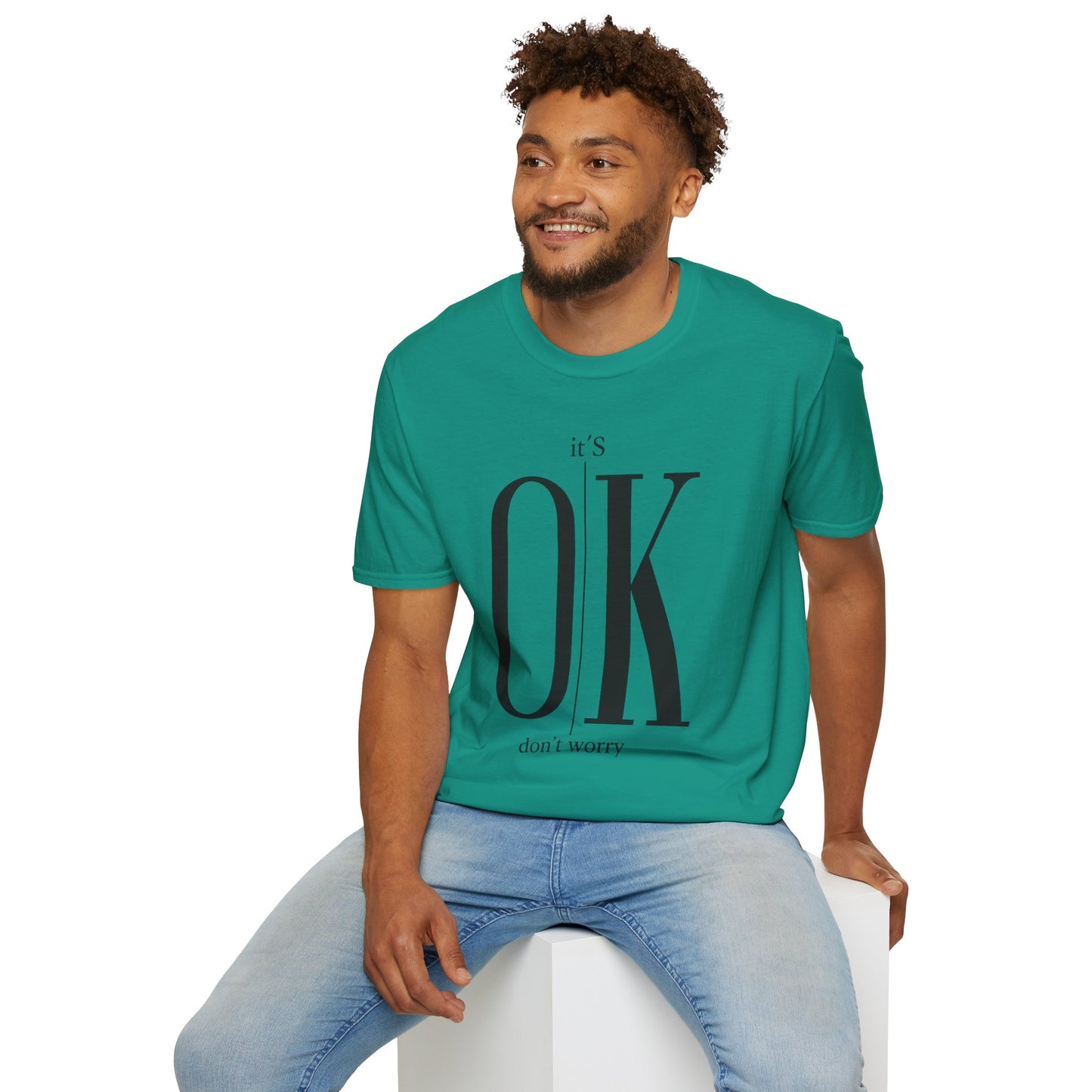 Minimalist “It’s OK Don’t Worry” T-Shirt – Motivational Graphic Tee, Positive Mental Health Shirt, Anxiety Awareness Unisex Top