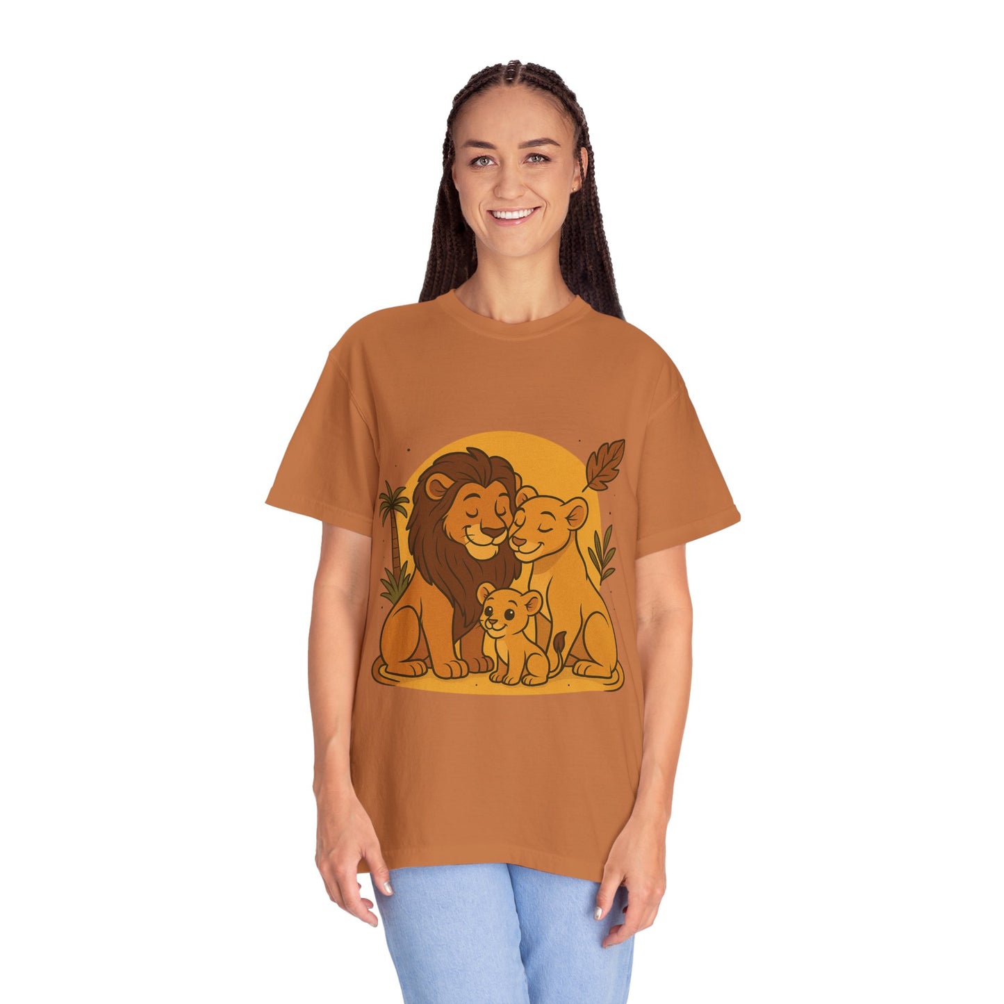 Lion Family T-Shirt – Mom, Dad & 1 Cub | Lion Pride Family Design | Mufasa| Cute Safari Jungle Tee