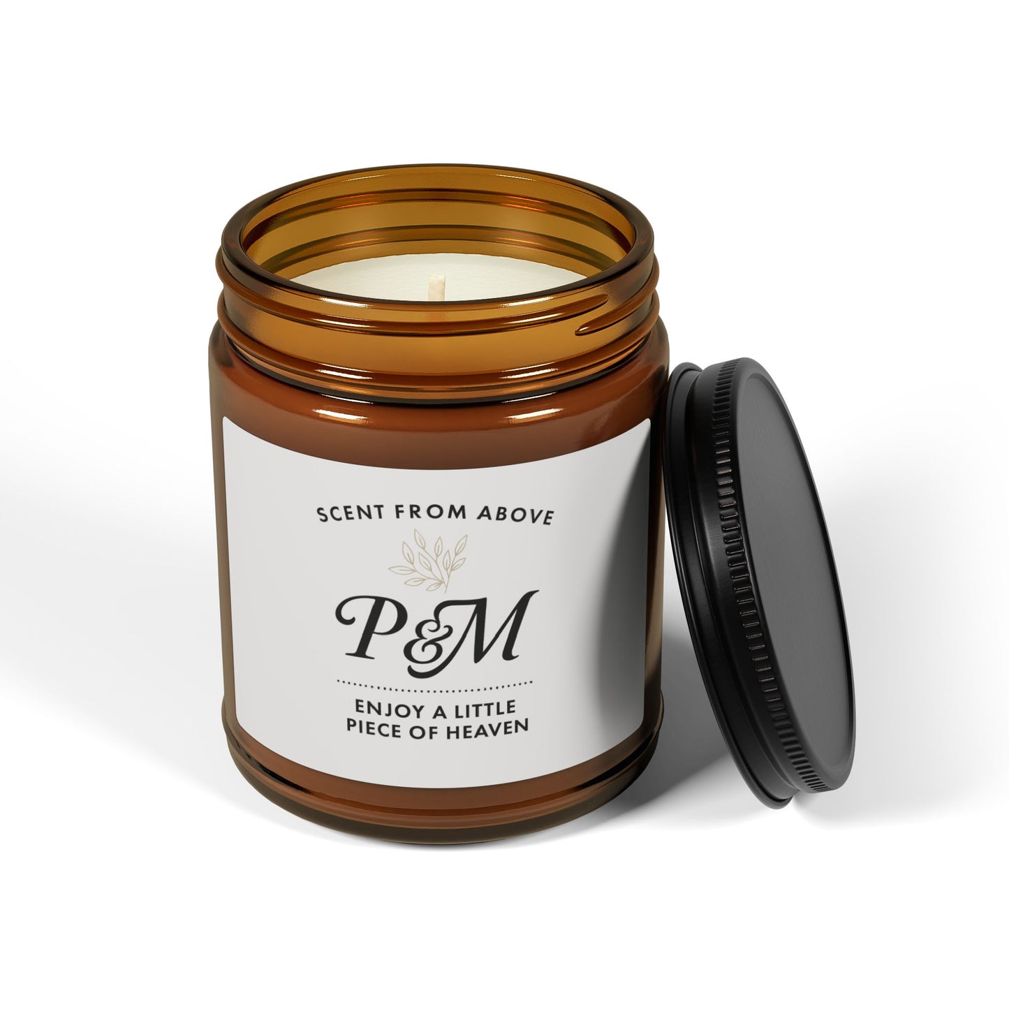 Custom Scented Candle Gift – Amber Jar Soy Candle for Teacher, Nanny, or Loved One – Natural Fragrance & Self-Care